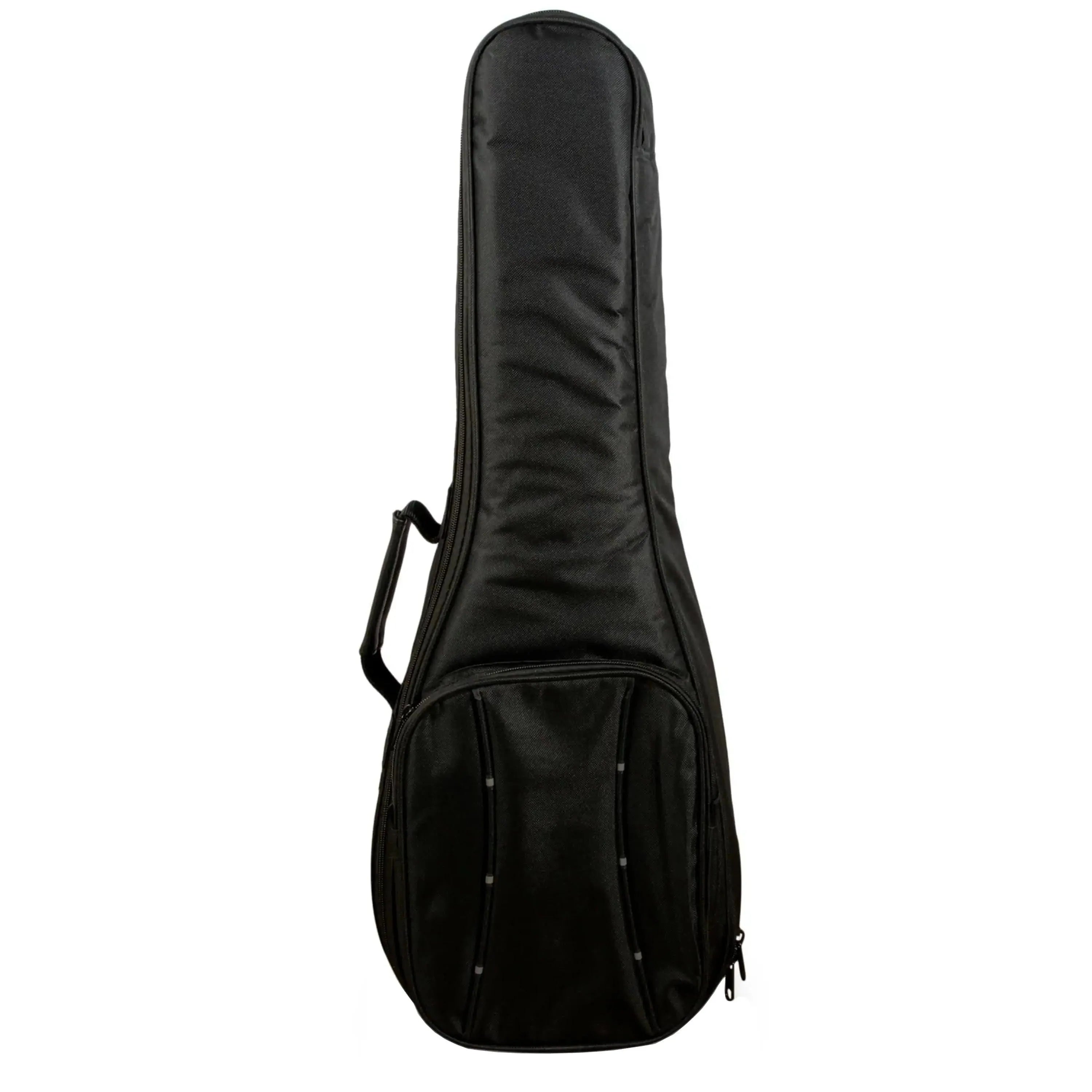 Ohana UCS-24 black nylon concert ukulele gig bag with front pocket and handle.