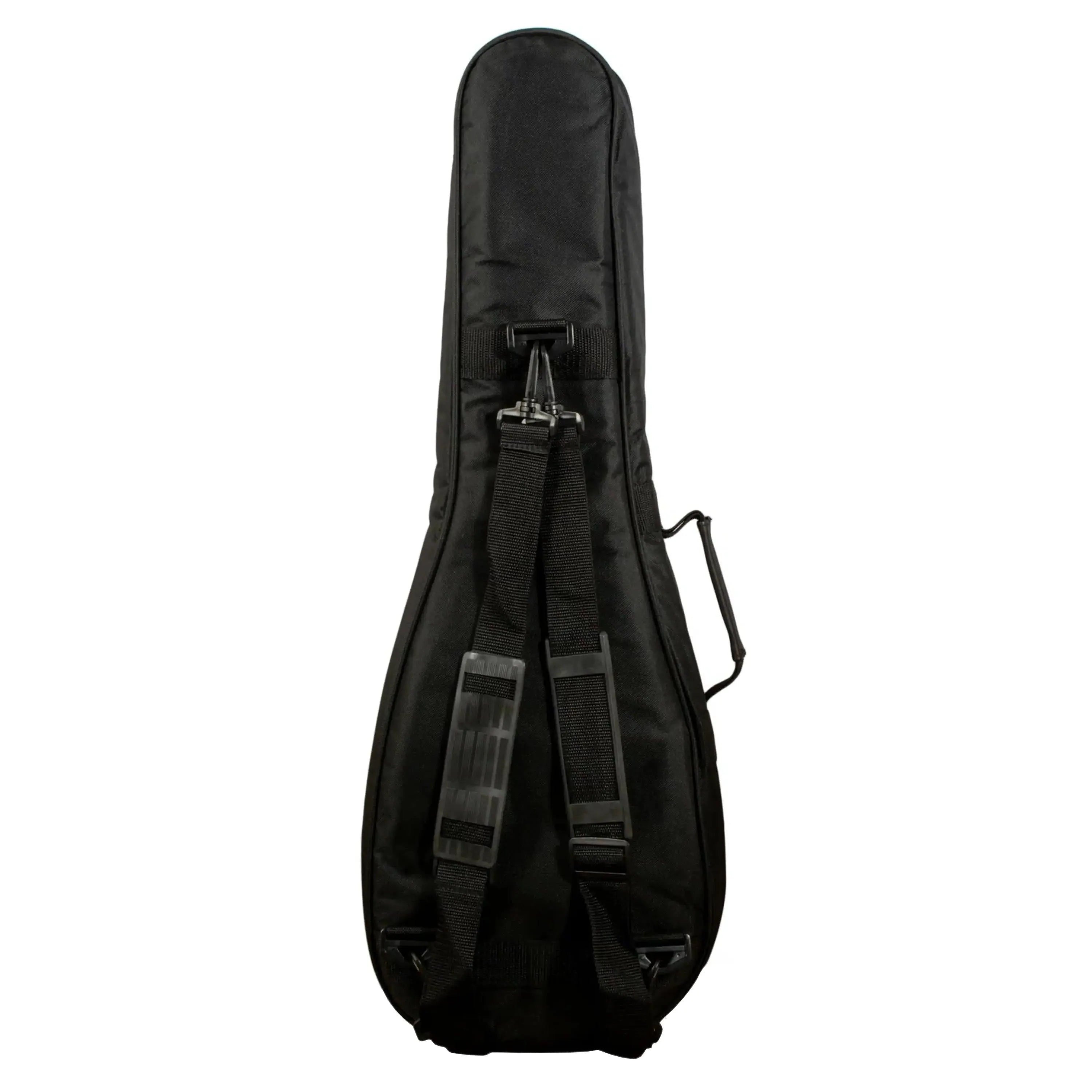 Ohana UCS-24 black nylon concert ukulele gig bag with padded backpack straps and handle.