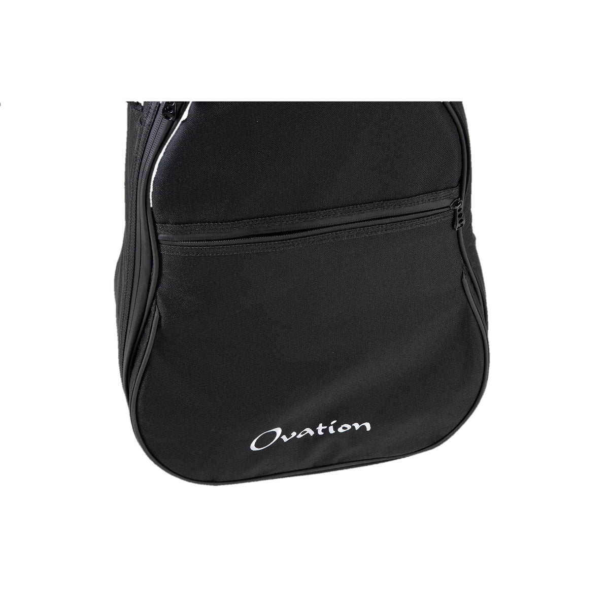 Ovation mid-depth gig bag OV213200, front pocket with Ovation logo