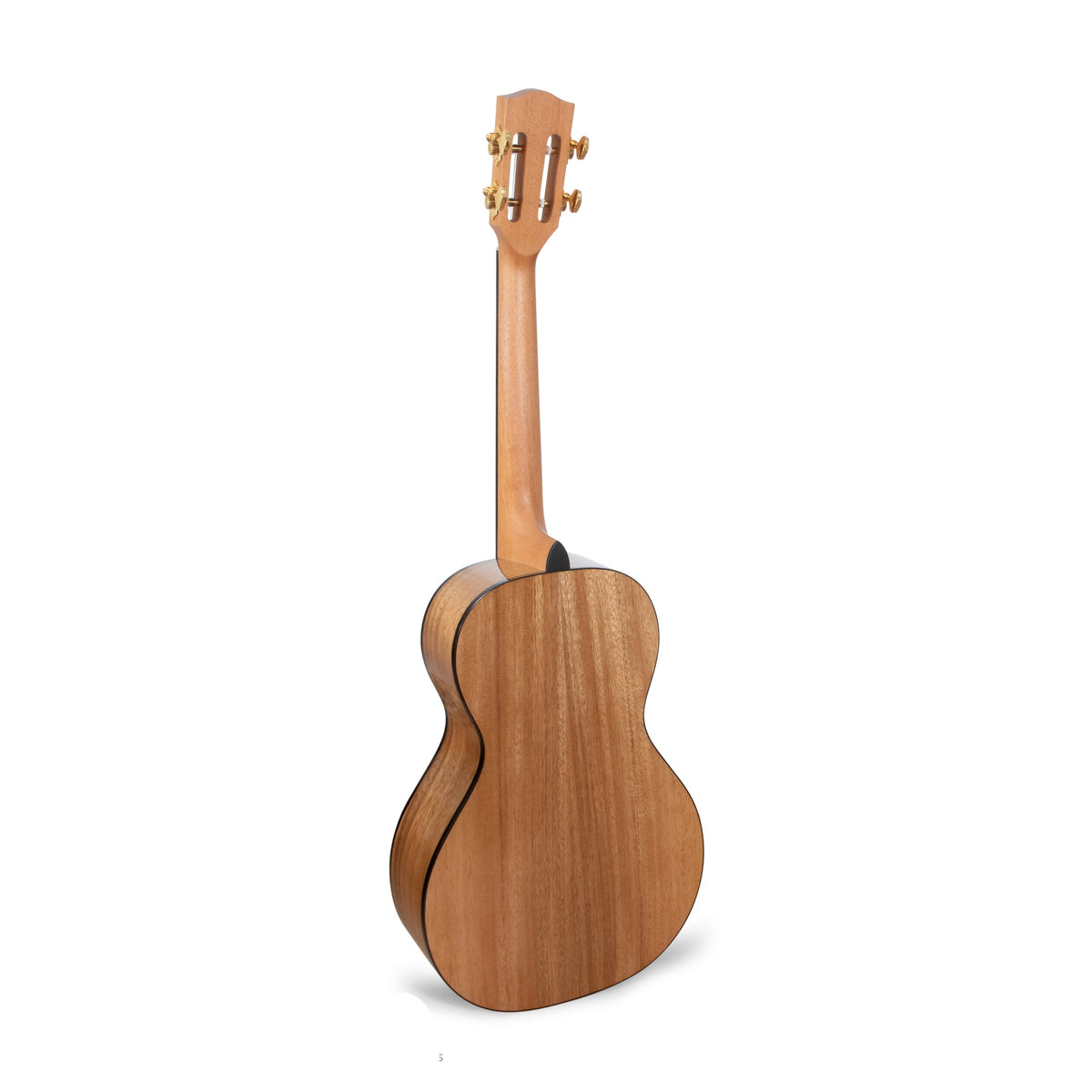 Pono ULN4-1 big baritone ukulele, full back view at an angle showing the acacia back.