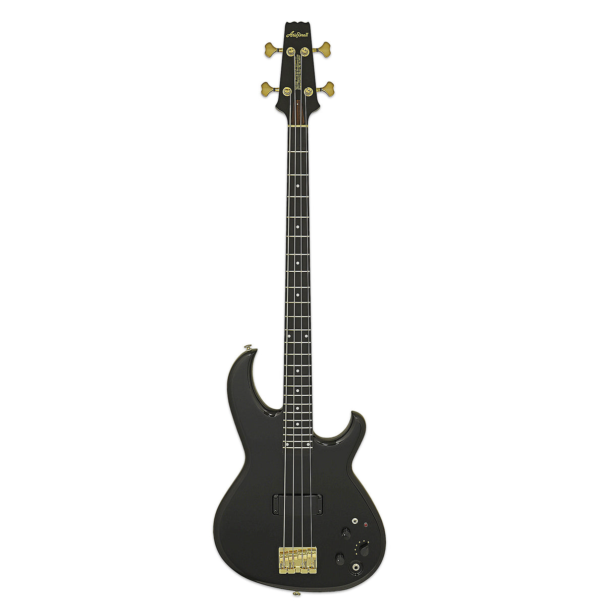 Aria Pro II SB-1000 reissue bass in black, full-length front view
