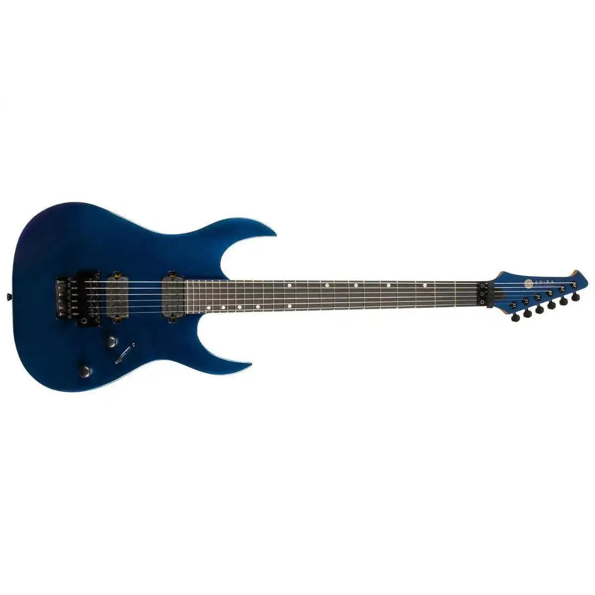 Spira S-420 CHM Chameleon Stratocaster electric guitar with a gloss chameleon blue finish.