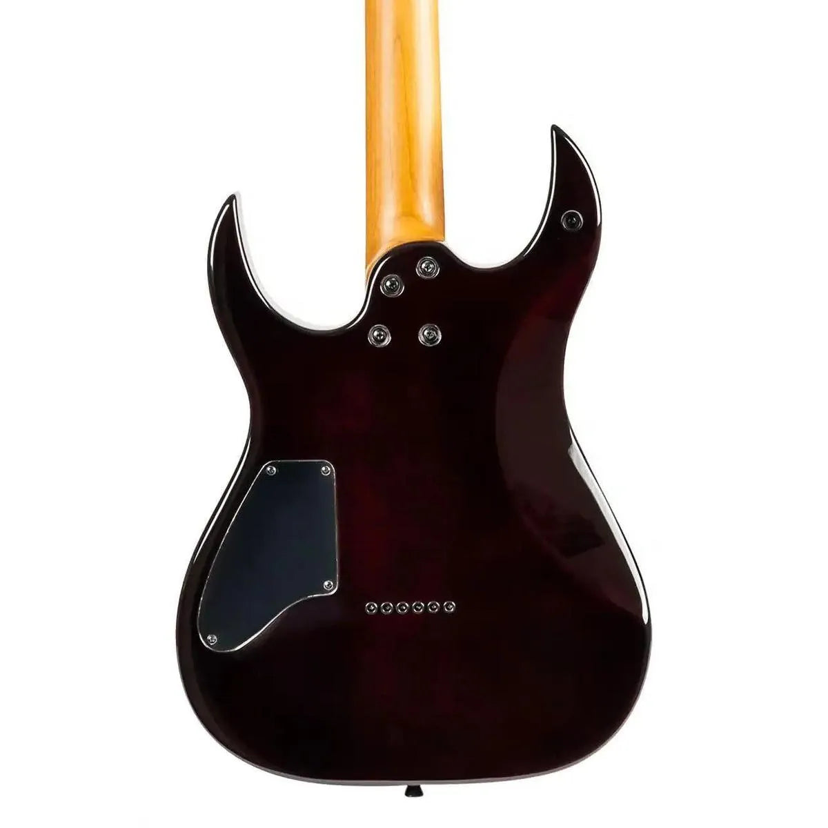 Spira S-450 TRD electric guitar back, transparent red and black gloss finish, roasted maple neck.