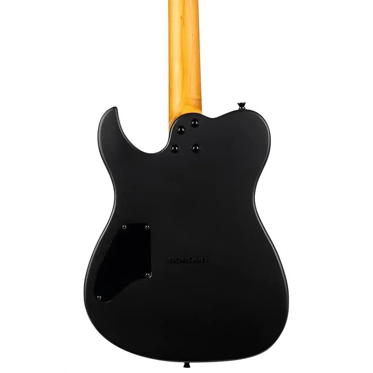 Spira T-400 MBK satin black Telecaster electric guitar back with roasted maple neck.