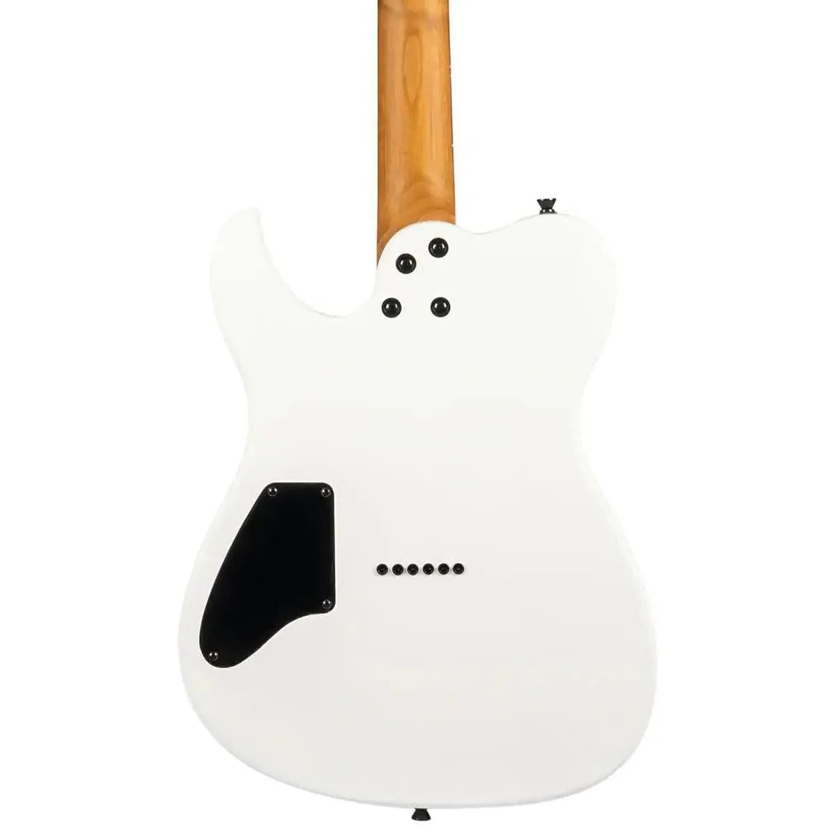 Spira T-400 MWH satin white Telecaster electric guitar back with roasted maple neck.