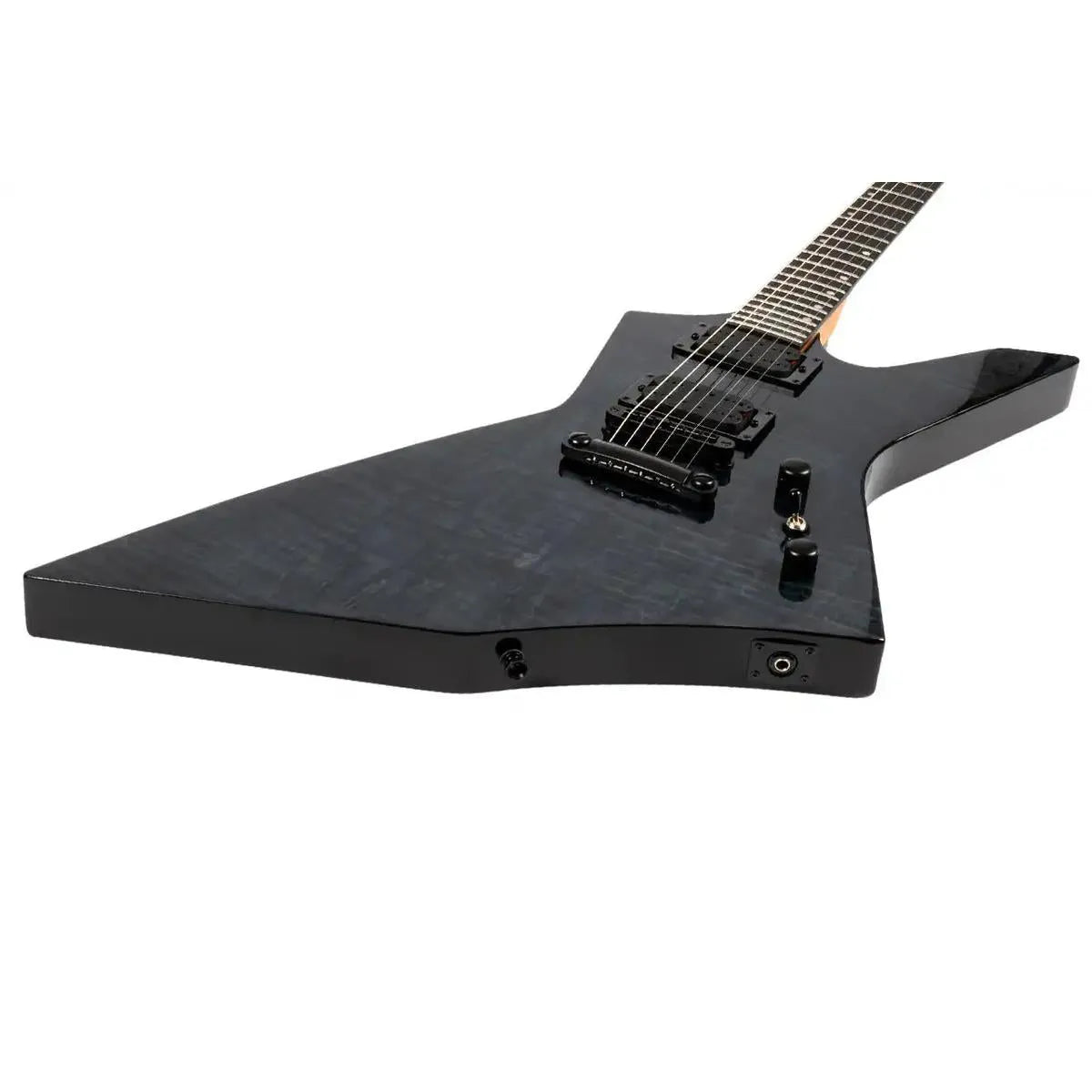Spira X-500 TBK E translucent black solid body electric guitar with flamed maple top.