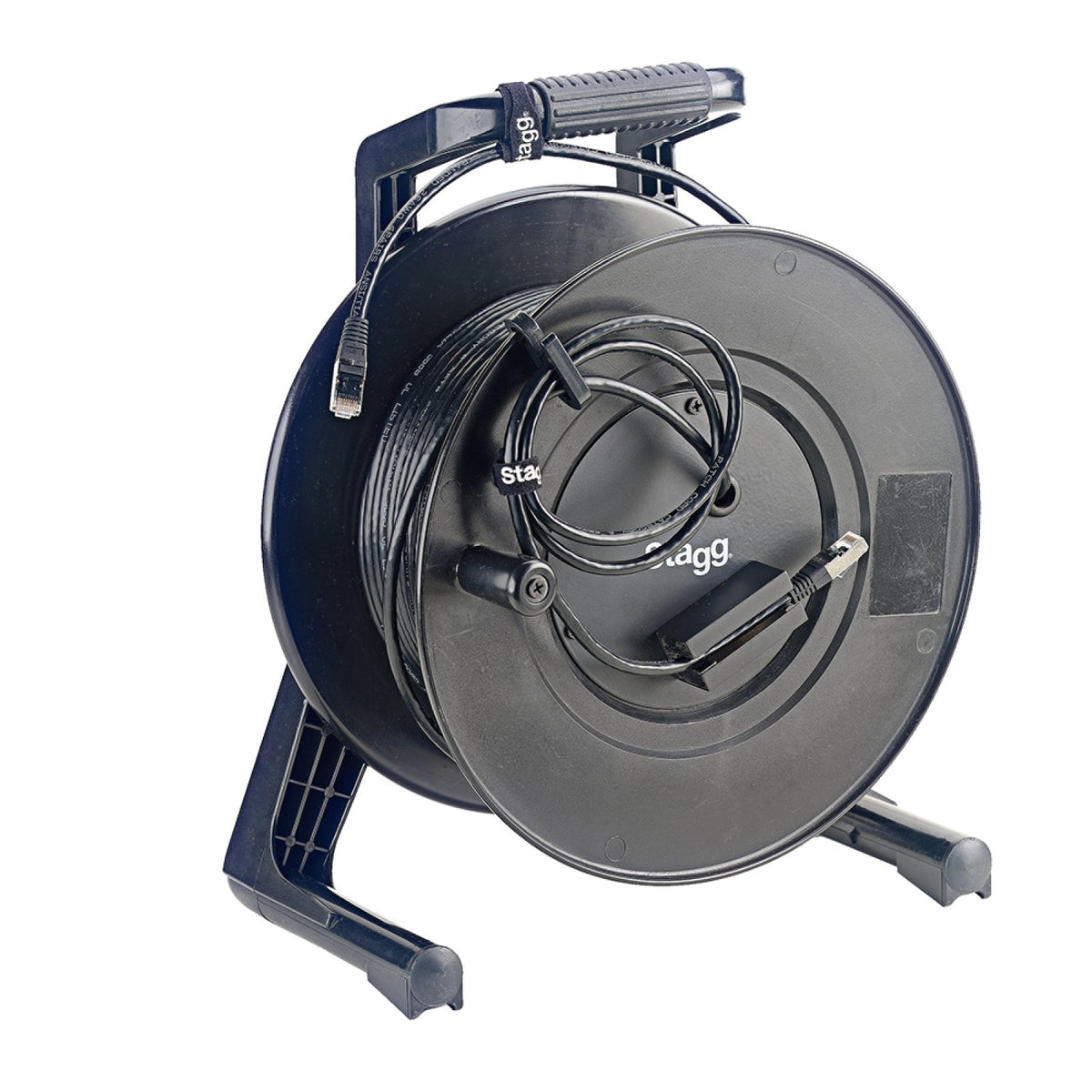 Stagg NCC50RJRL N-Series CAT6 SFTP network cable, 50 m, wound on a black plastic cable reel