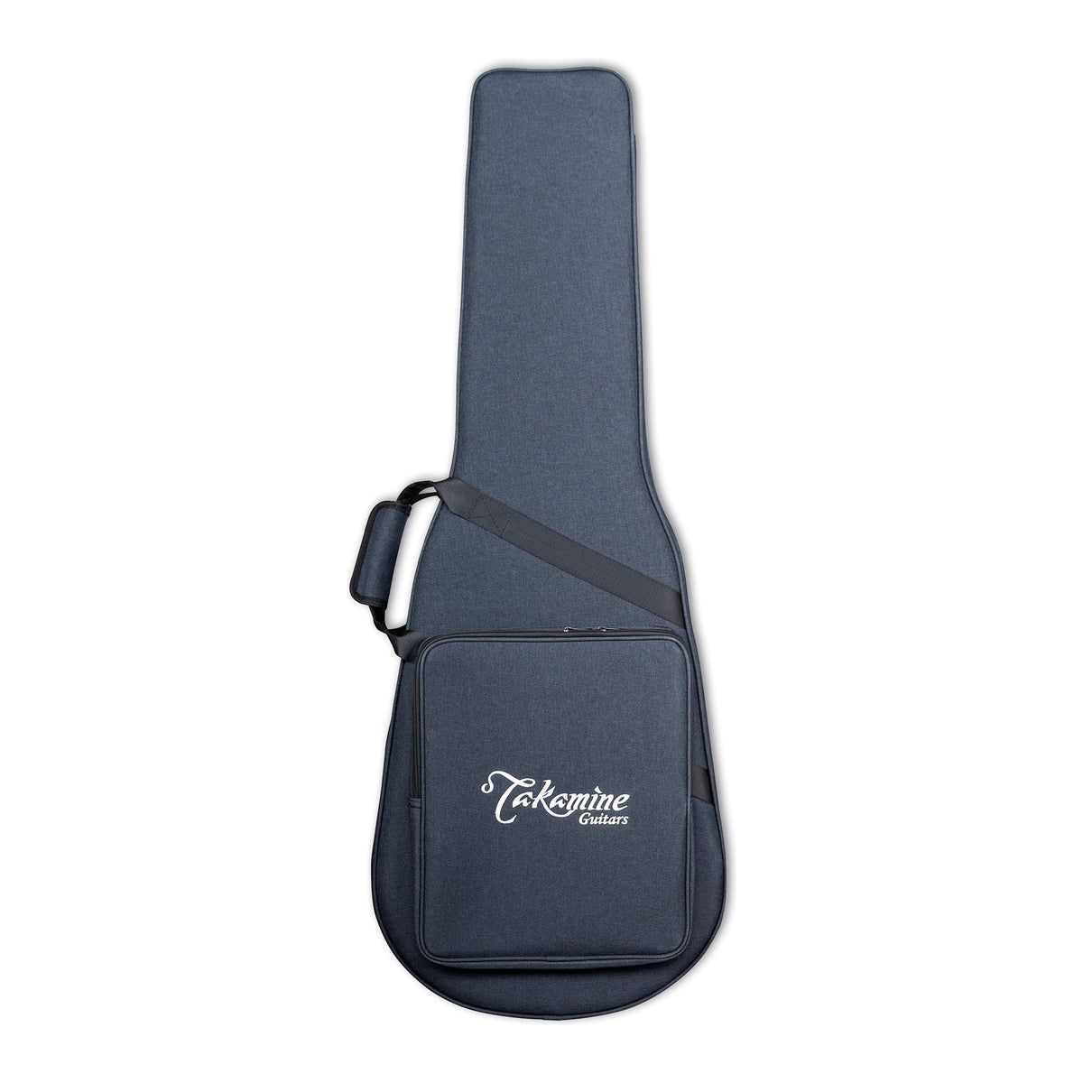 Takamine semi-hard case with a carry handle, shoulder strap and Takamine logo (example shown).