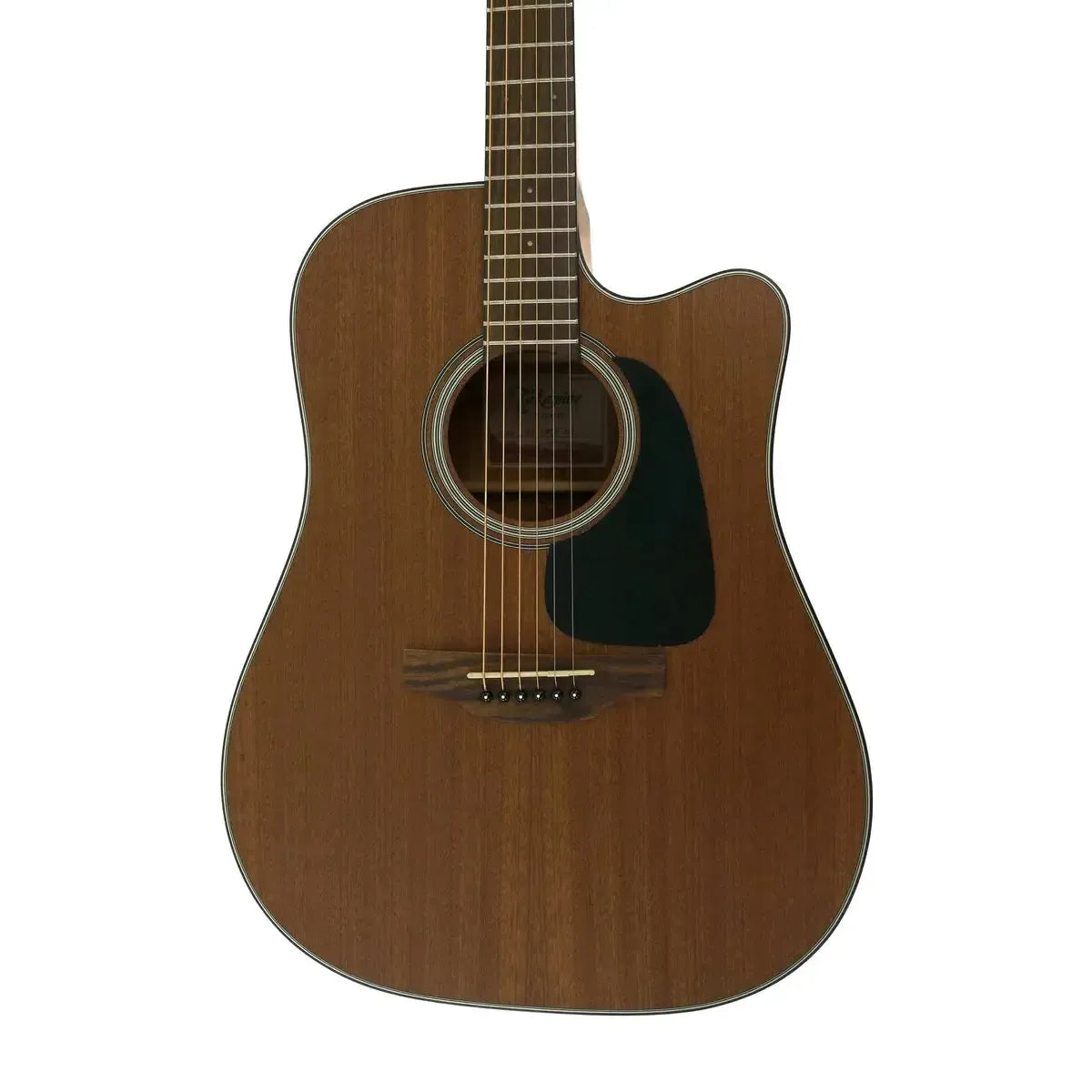 Takamine GD11MCE NS acoustic-electric guitar with natural sapele finish, black pickguard, and cutaway body.