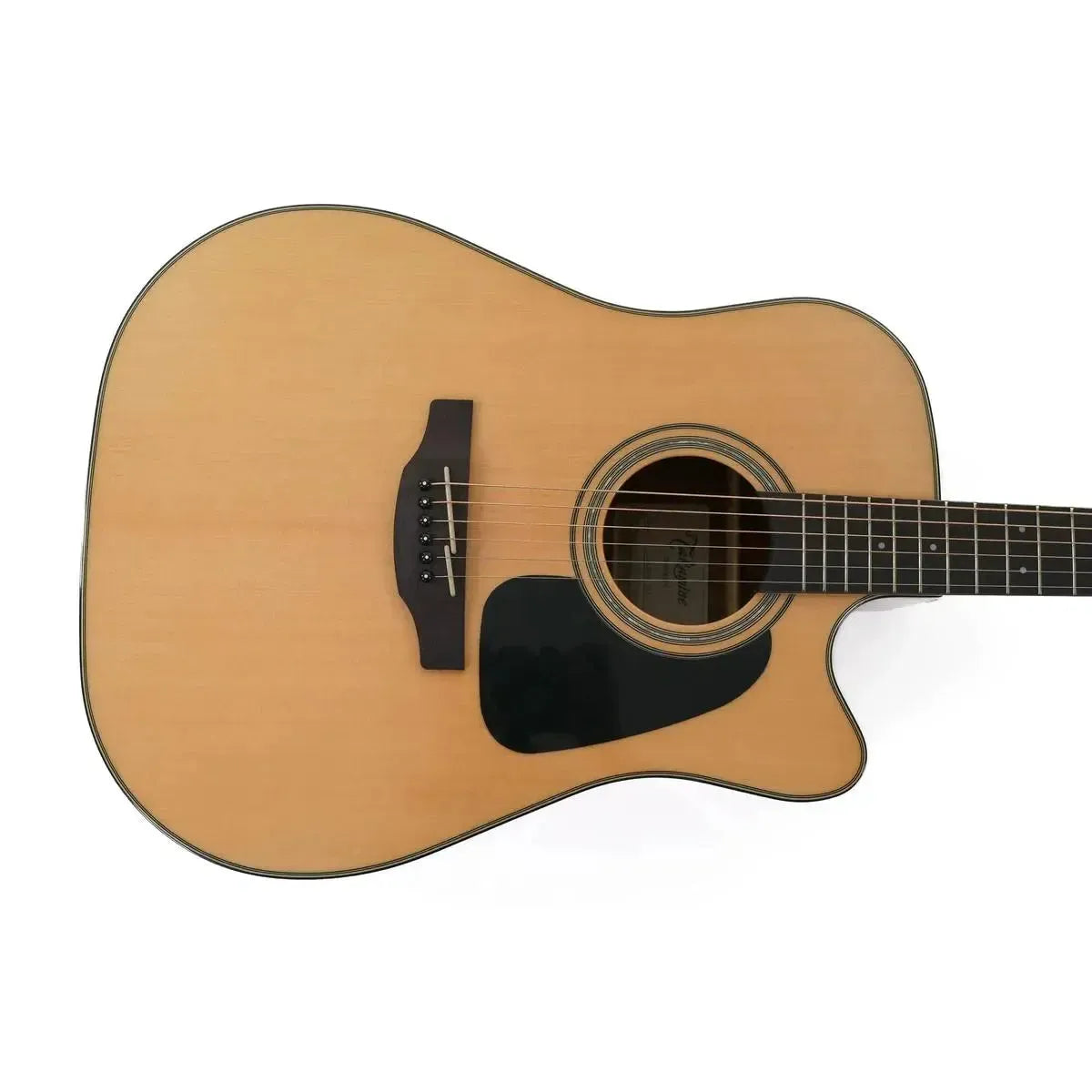 Takamine GD30CE Natural Acoustic Electric Guitar with light wood body, black pickguard, and cutaway.