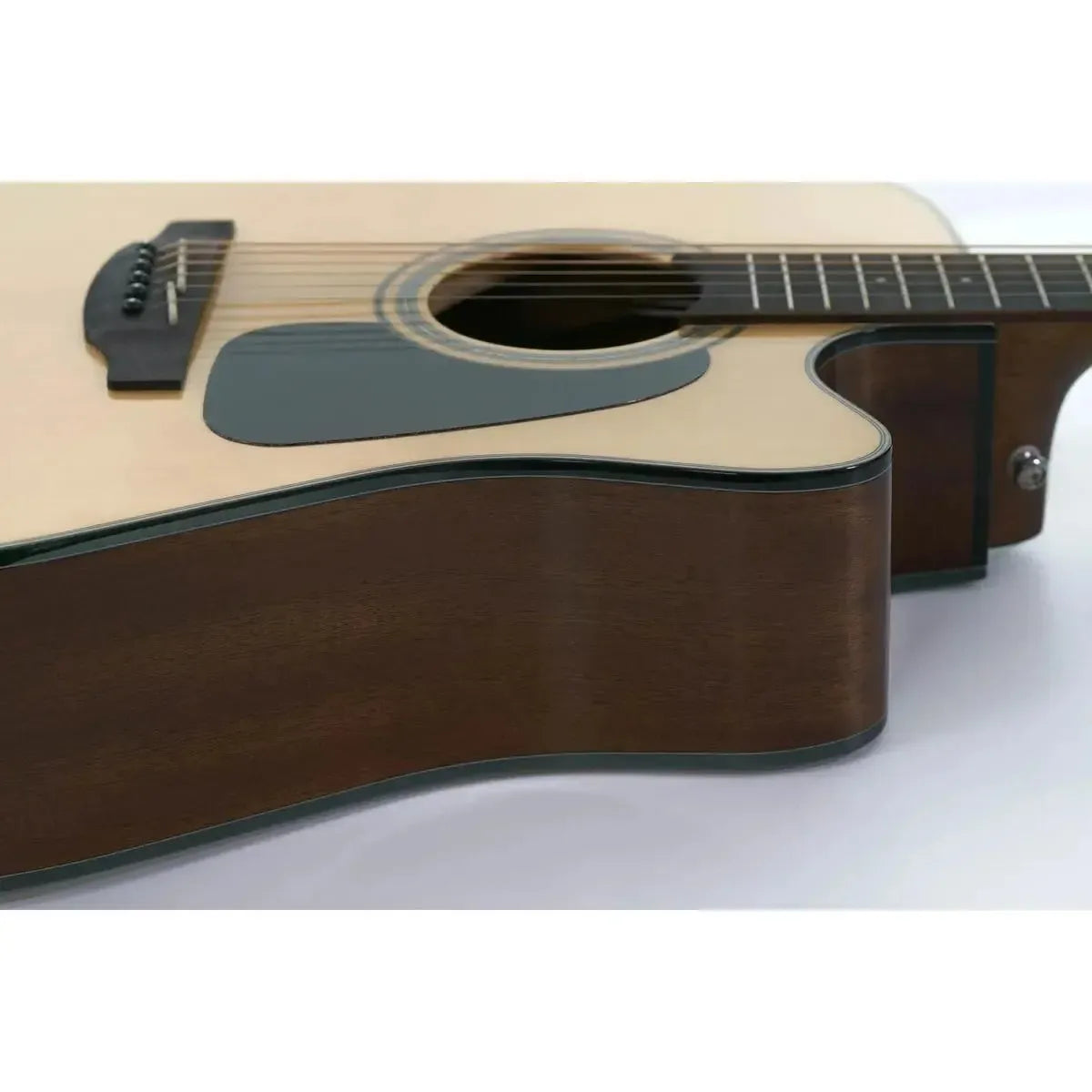 Takamine GD30CE Natural acoustic-electric guitar with light spruce top, dark okoume sides, and cutaway.