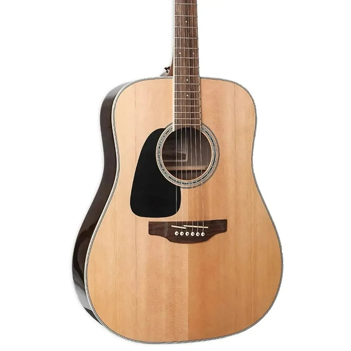 Takamine GD51-LH Natural Dreadnought acoustic guitar with solid spruce top and black pickguard.