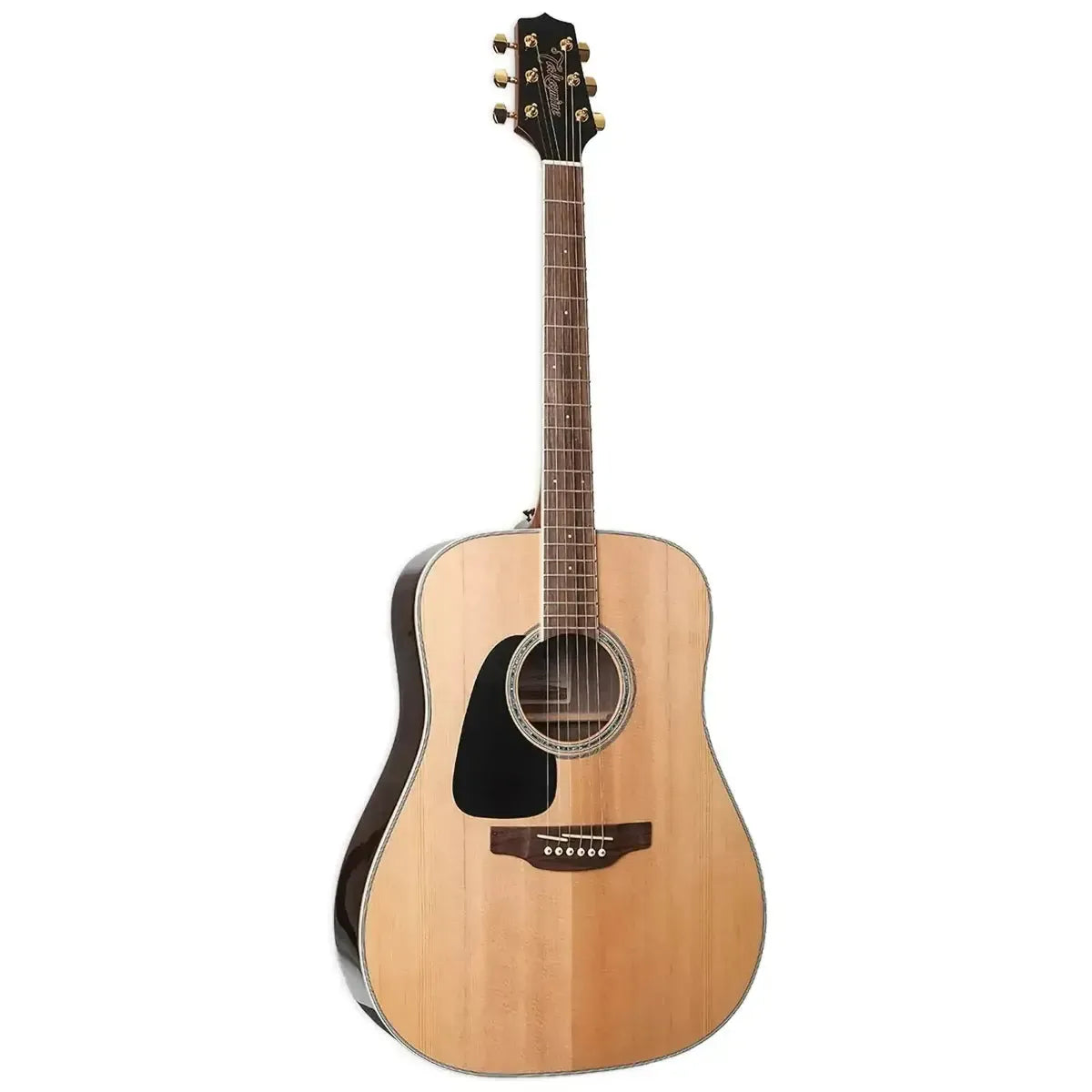 Left-handed Takamine GD51-LH Natural Dreadnought Acoustic Guitar with spruce top, black walnut back.