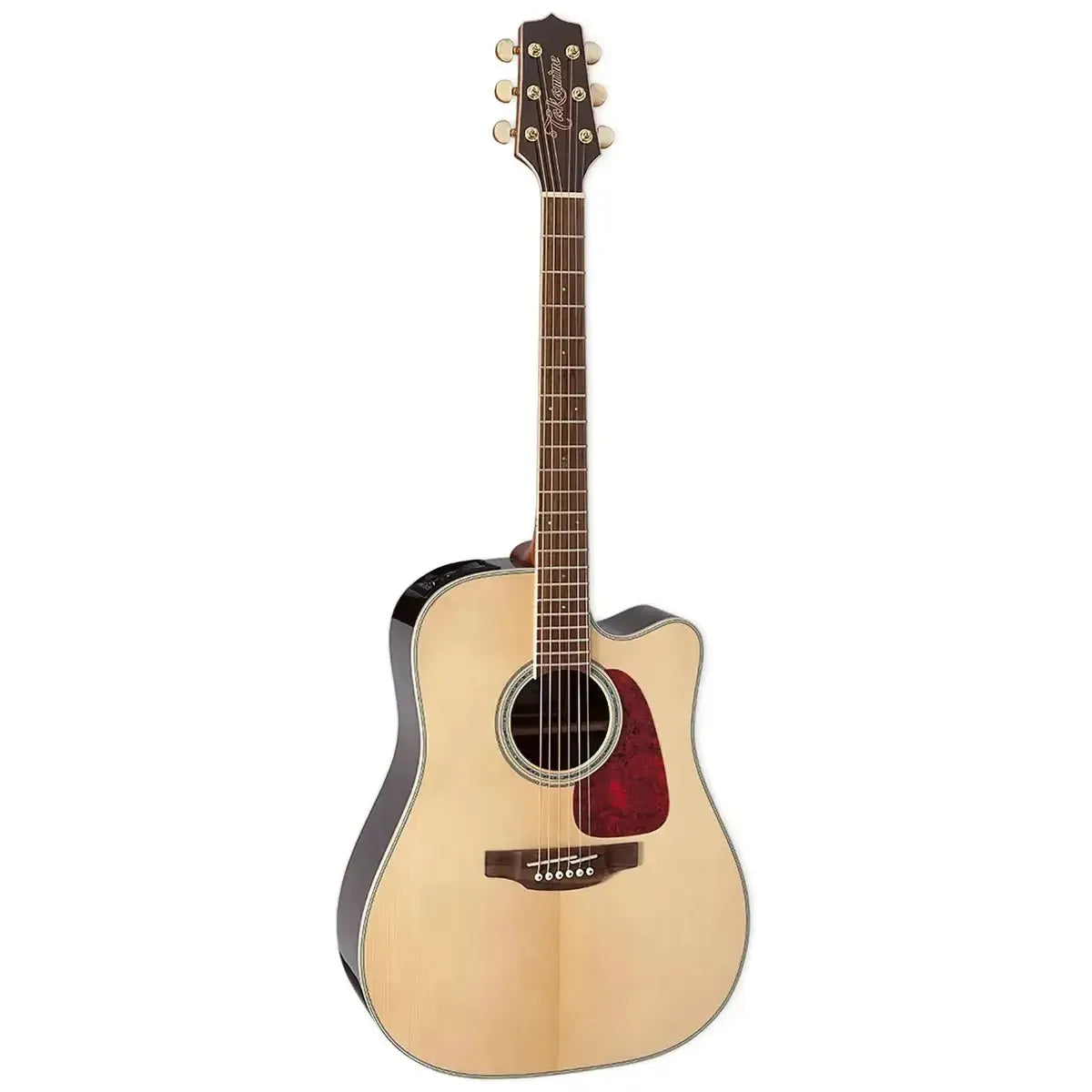 Takamine GD71CE NAT acoustic-electric guitar with natural finish, dreadnought body, and red pickguard.
