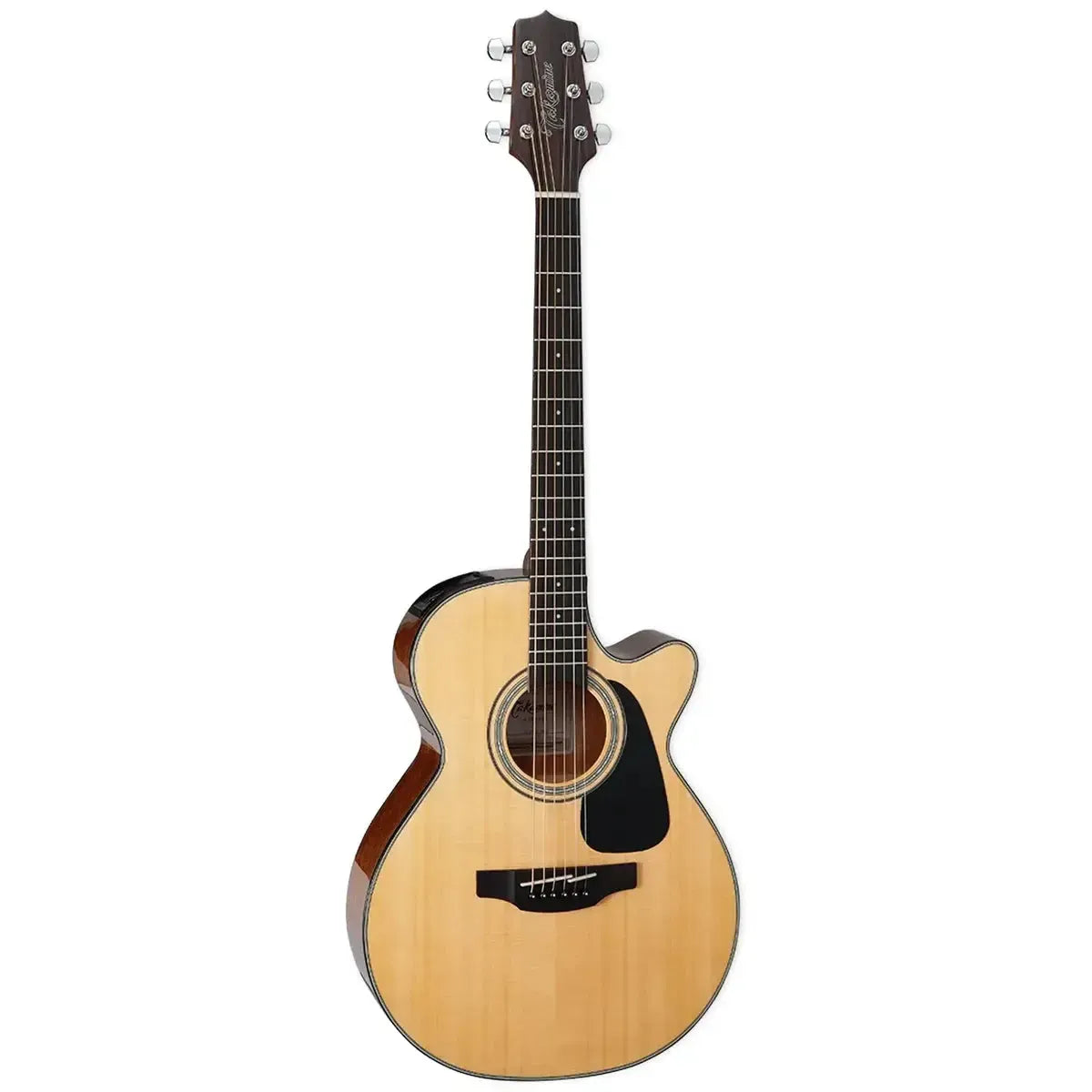 Takamine GF30CE NAT FX cutaway acoustic-electric guitar with natural finish, spruce top, and black pickguard.