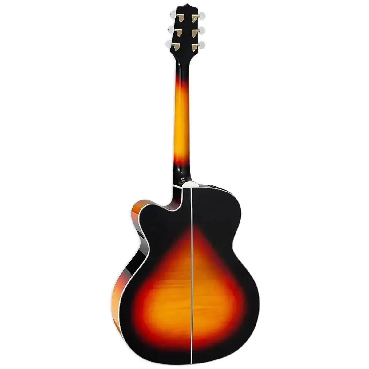 Takamine GJ72CE BSB acoustic-electric guitar, brown sunburst finish, flame maple back and sides.