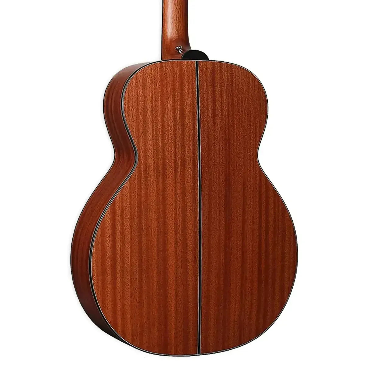 Takamine GN11M NS NEX acoustic guitar back, featuring all-sapele construction and natural satin finish.