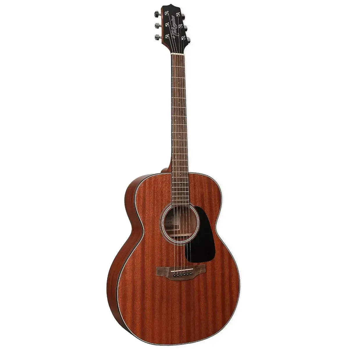 Takamine GN11M NS NEX acoustic guitar with a natural satin sapele finish and black pickguard.