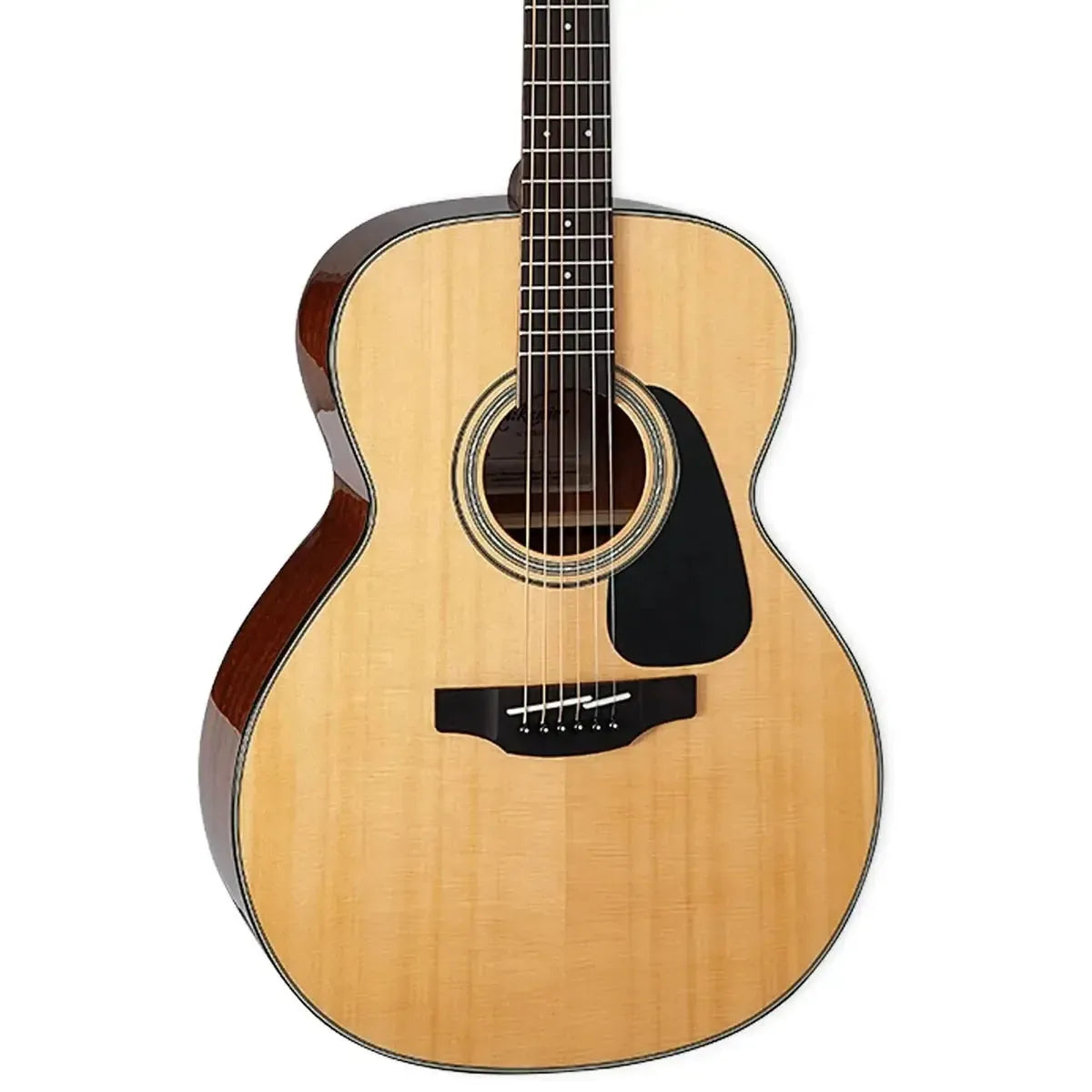 Takamine GN30 NAT NEX acoustic guitar with natural solid spruce top, ovangkol fingerboard, and black pickguard.