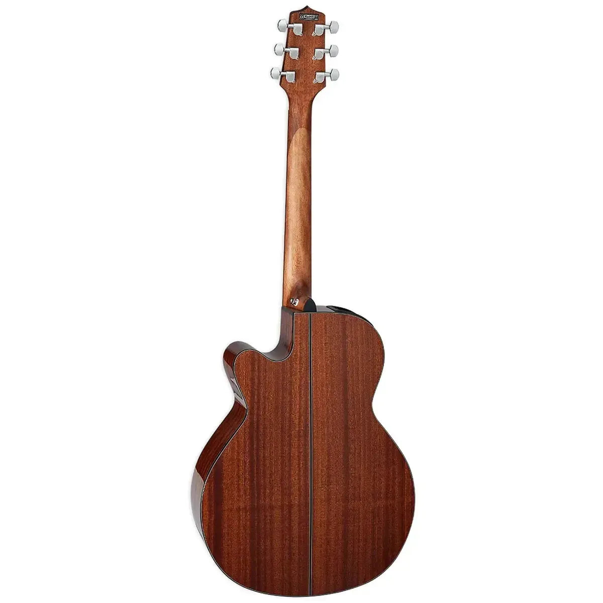 Takamine GN30CE NAT NEX acoustic-electric guitar, natural wood finish, full back view.