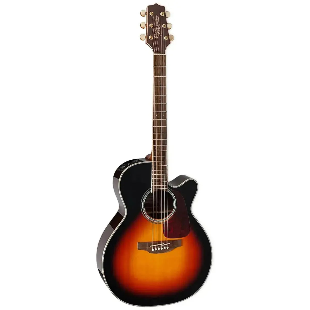 Takamine GN71CE BSB acoustic-electric guitar with brown sunburst finish, solid spruce top, and black walnut back.