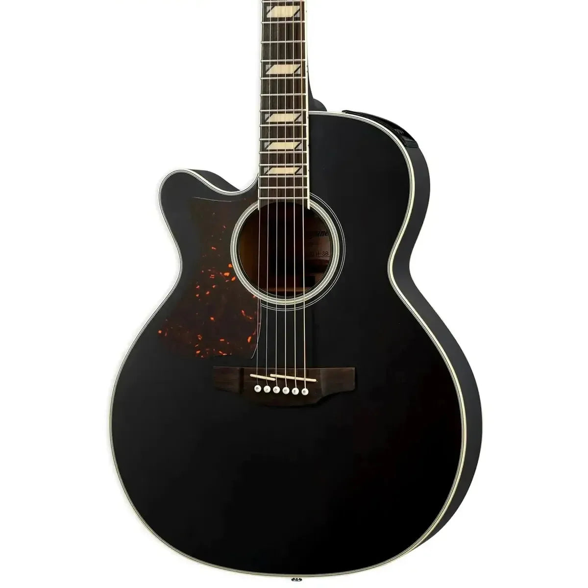 Takamine GN73CELH SB left-handed acoustic-electric guitar with satin black finish and cutaway body.