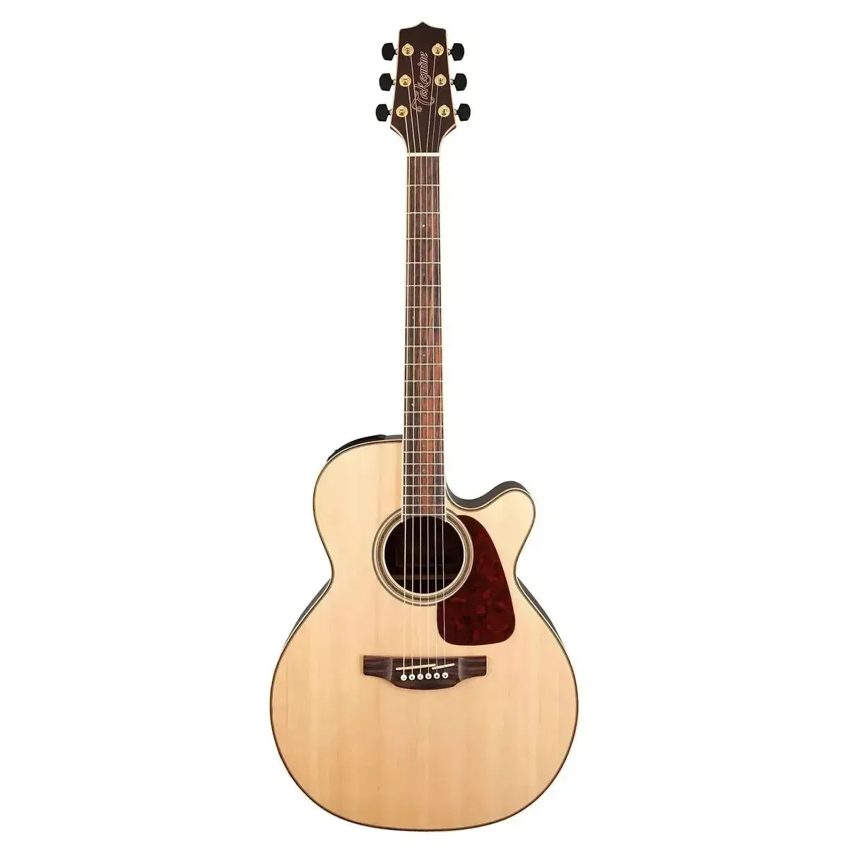 Takamine GN90CE-ZC Natural NEX cutaway acoustic-electric guitar with light wood body, dark pickguard, and gold tuners.