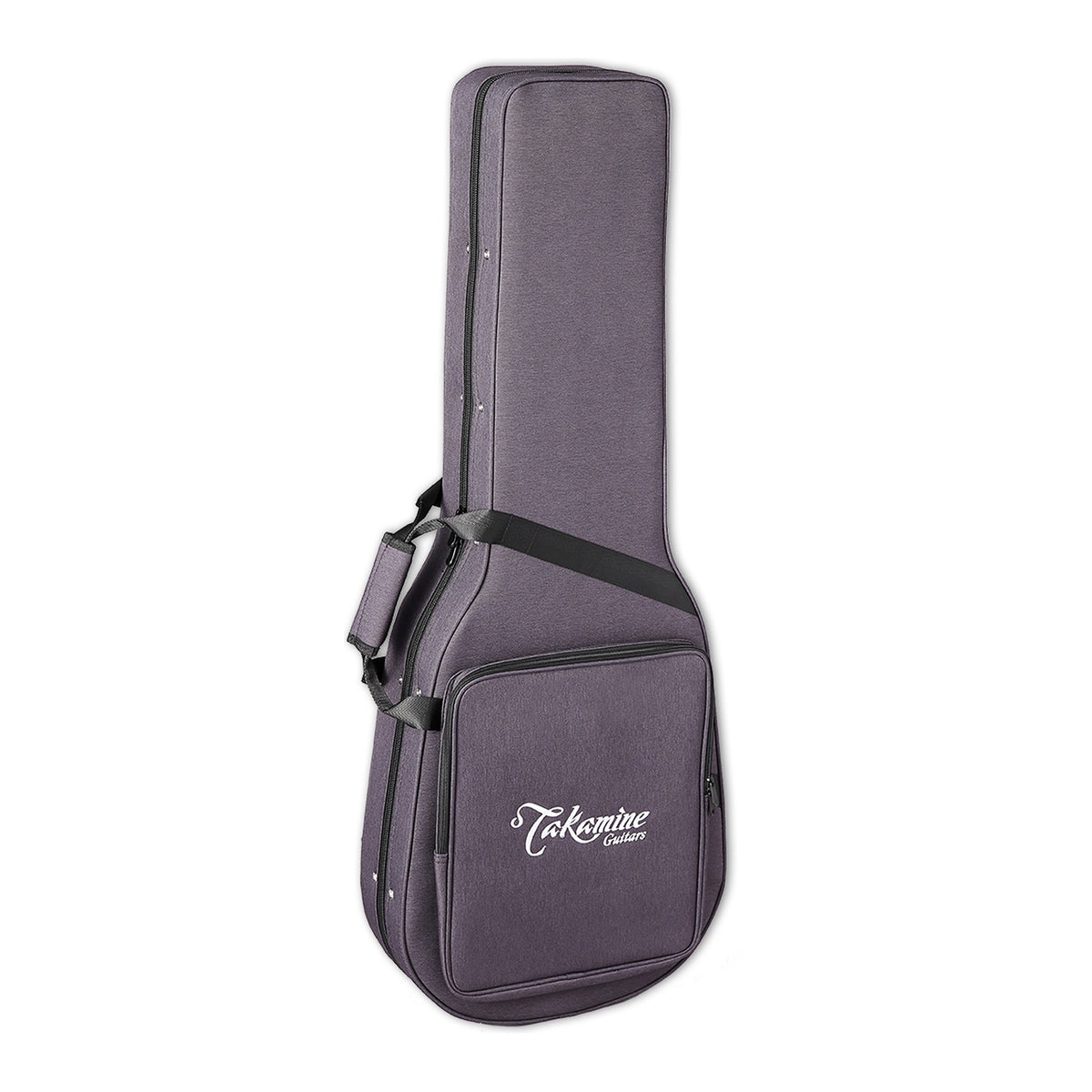 Takamine case with a carry handle, shoulder strap and Takamine logo, included with the Takamine TSP100 VT.