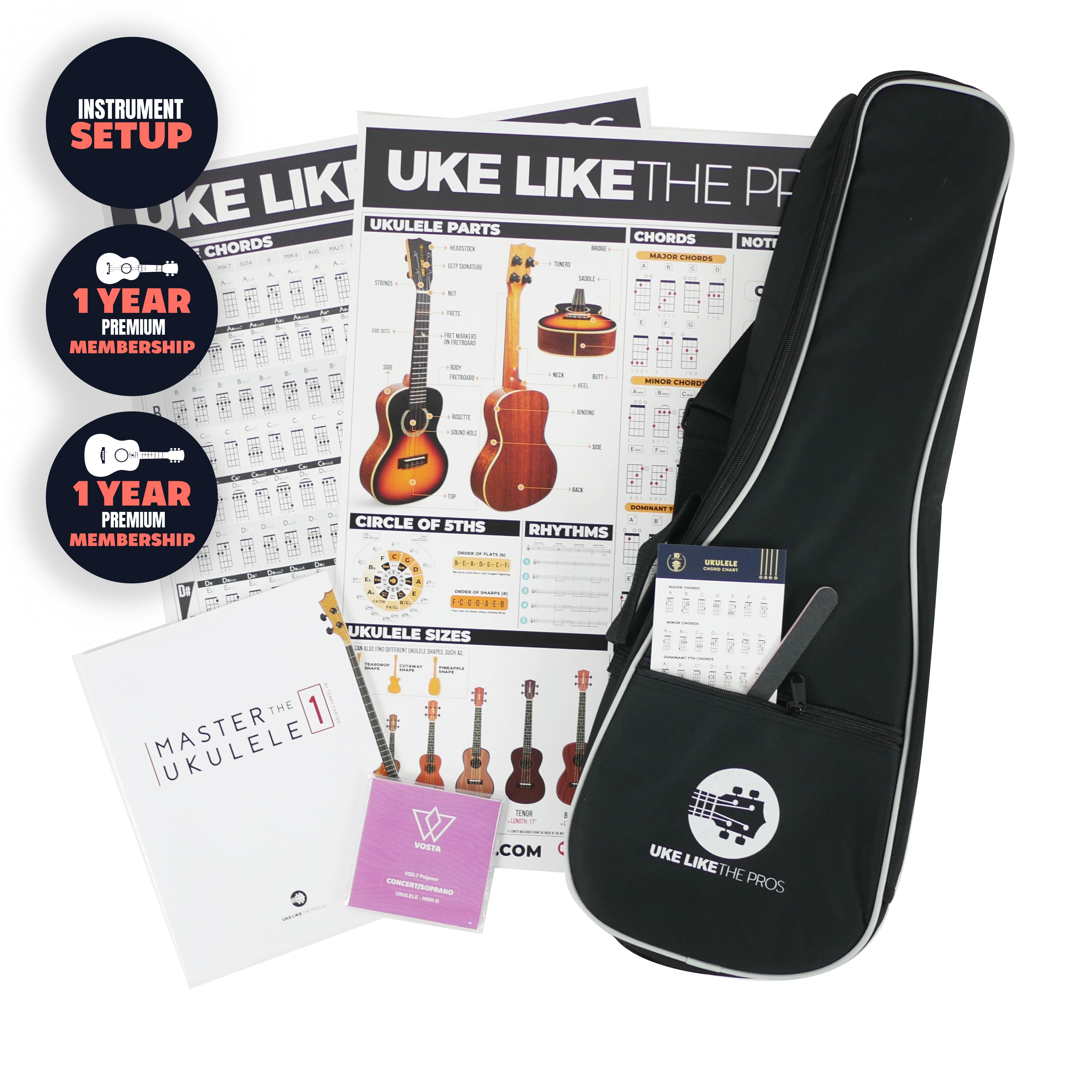 Kala SSMHG-C Sunburst Concert Ukulele — Limited Bundle with Online Courses & Accessories