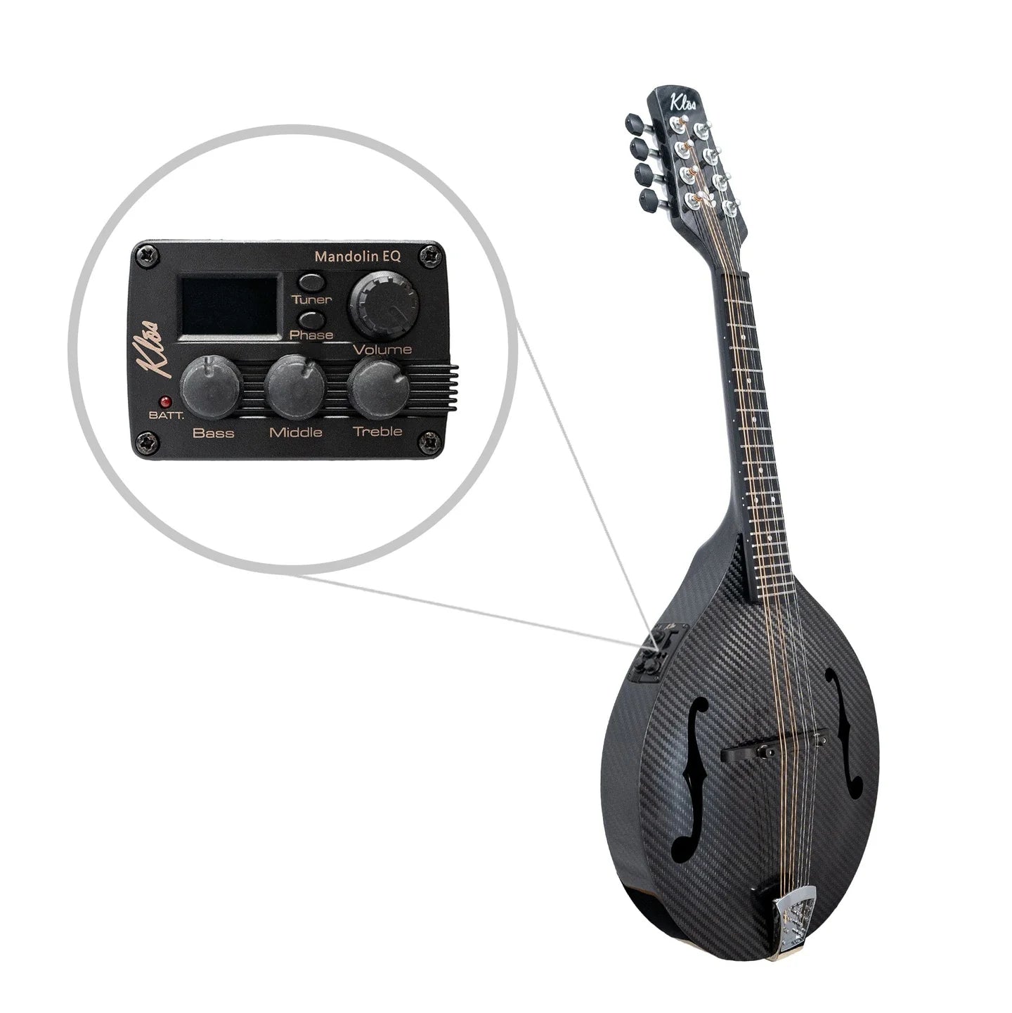 Klōs Carbon Fiber Acoustic-Electric A-Style Mandolin w/ Klōs EQ Preamp