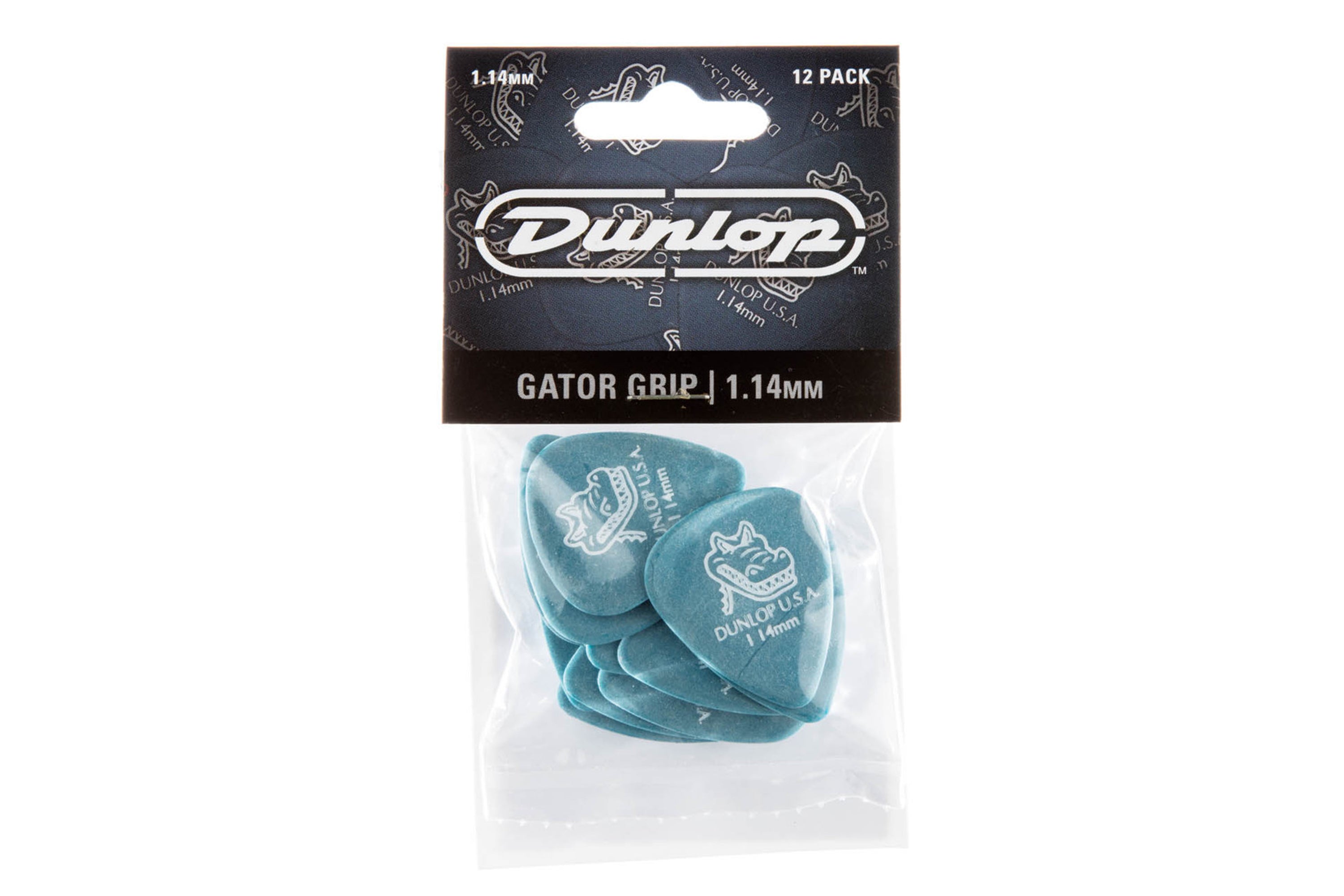 Dunlop Gator Grip® Standard 1.14mm Blue Guitar & Ukulele Picks 12 Pack