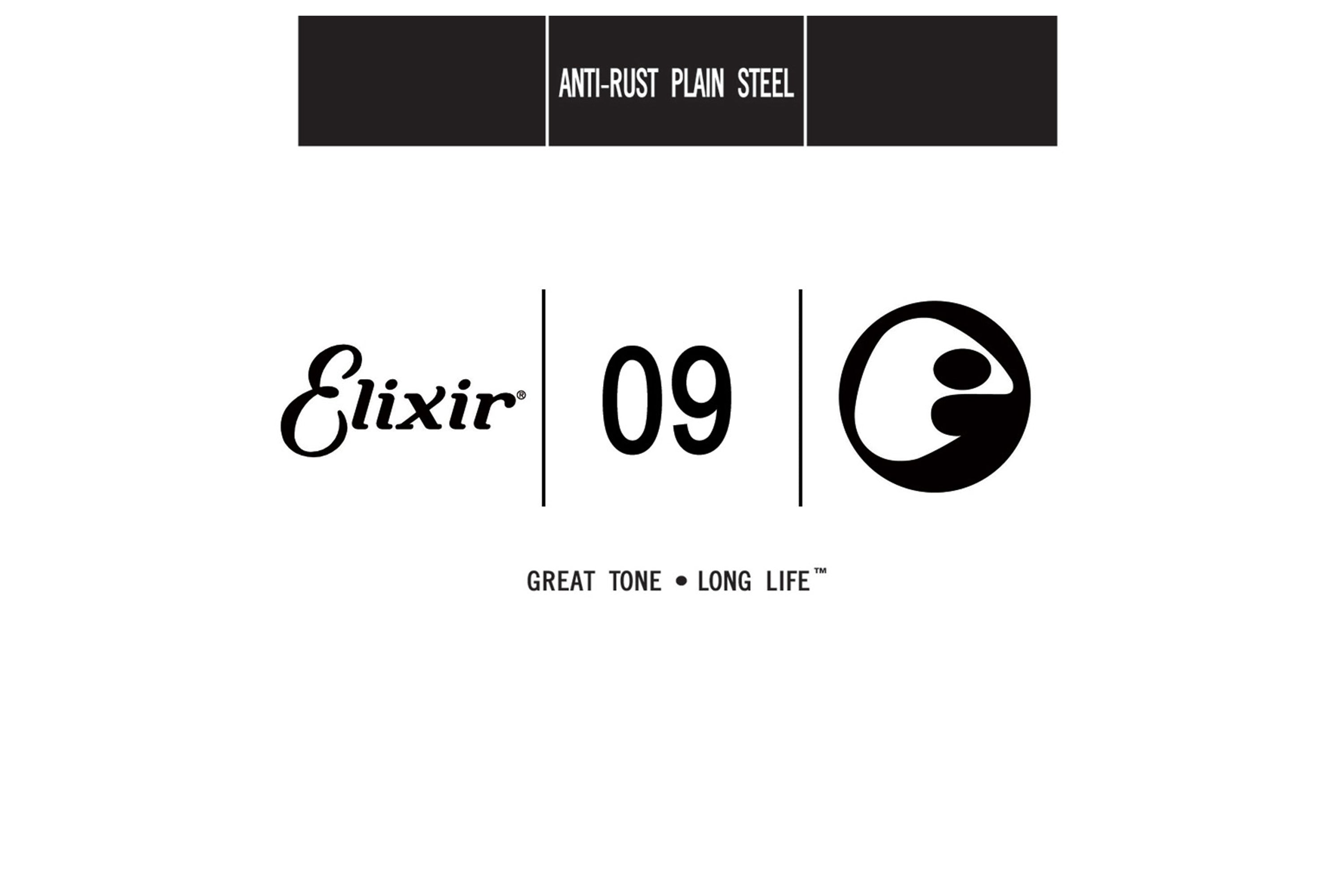 Elixir 13009 Anti-Rust Plain Steel Single Guitar String - .009