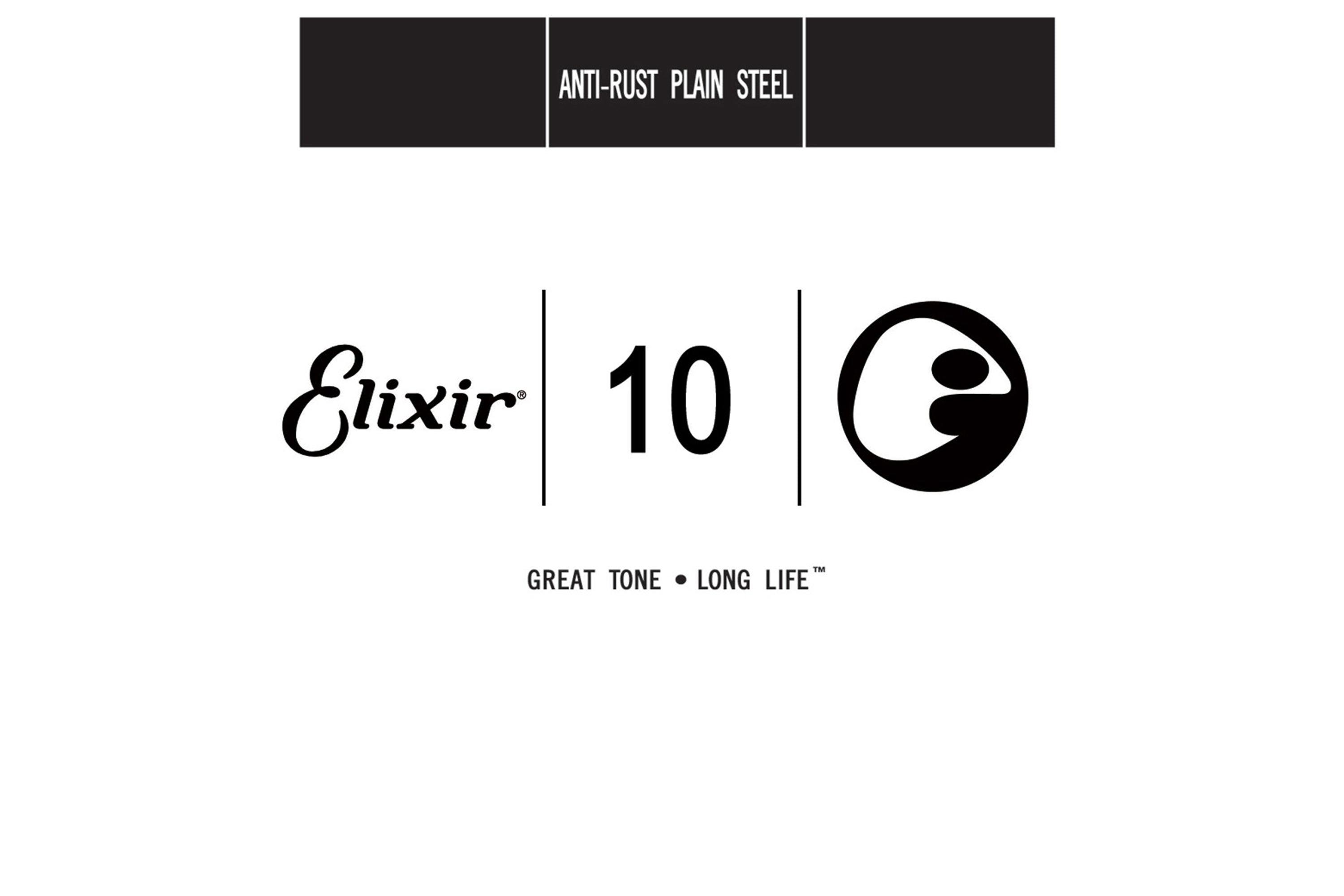 Elixir 13010 Anti-Rust Plain Steel Single Guitar String - .010