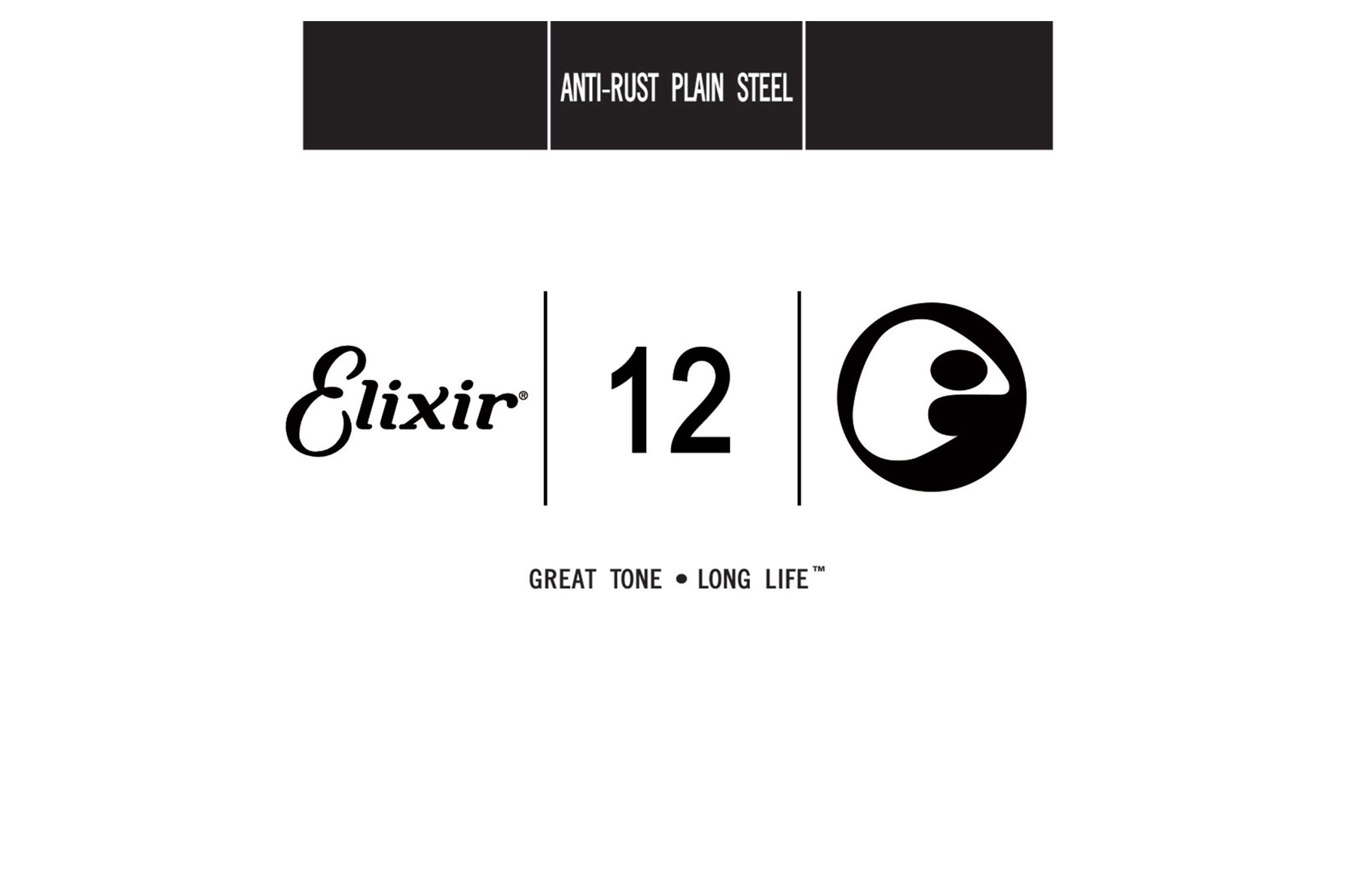 Elixir 13012 Anti Rust Plain Steel Single Guitar String .012