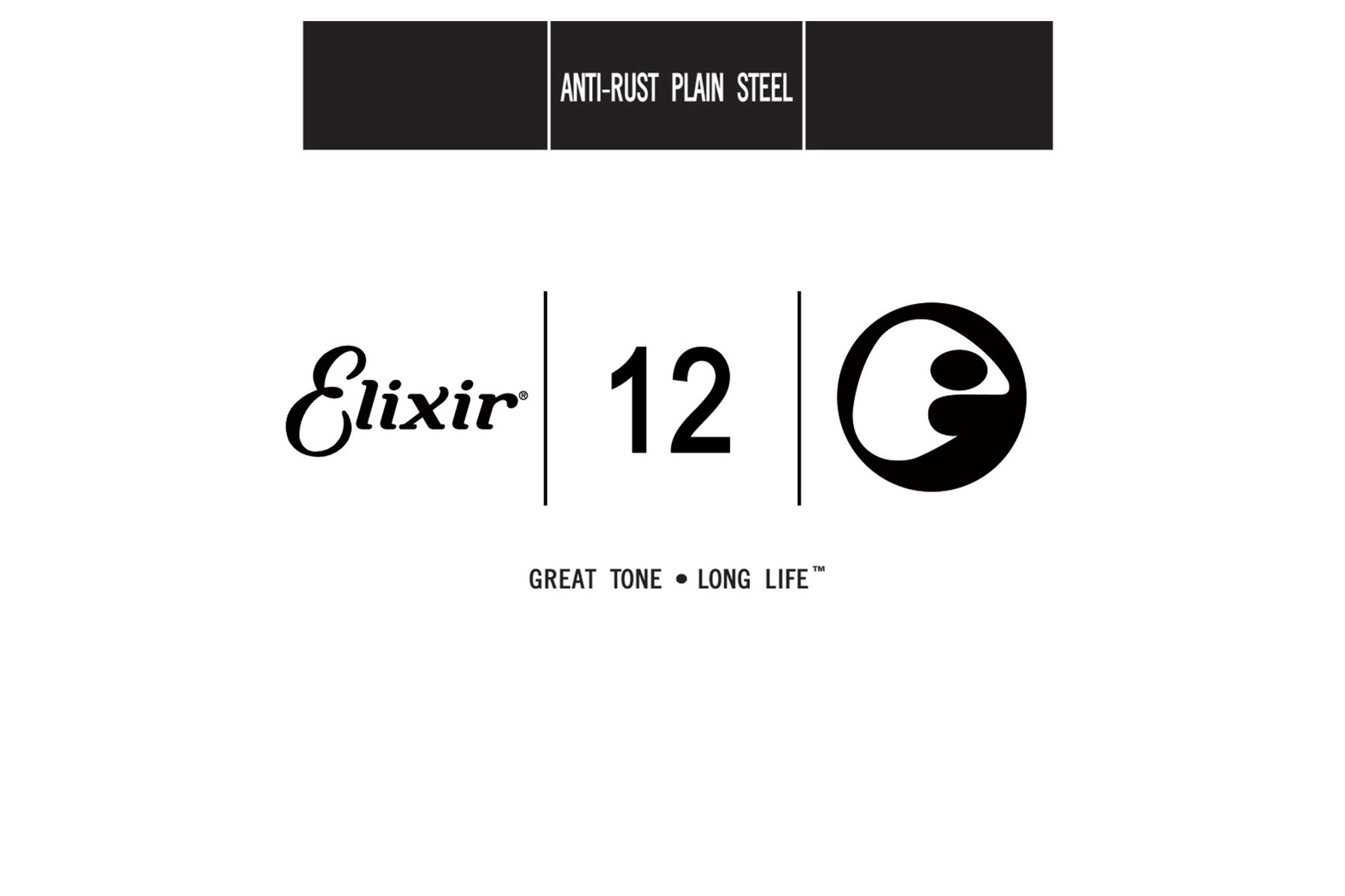 Elixir 13012 Anti-Rust Plain Steel Single Guitar String - .012