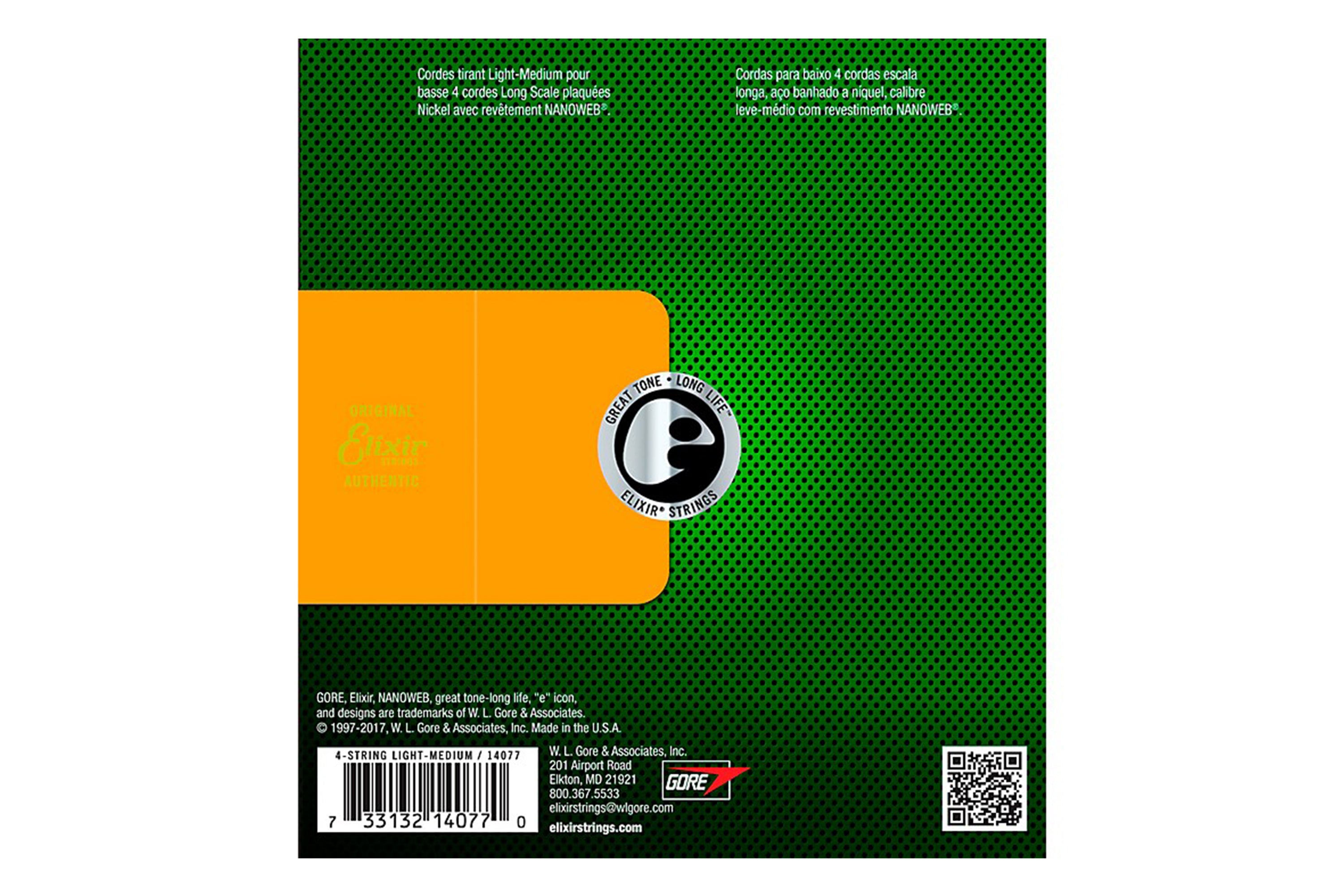 Elixir 14077 Nanoweb Nickel Plated Steel Electric Bass Strings - Light/Medium .045 - .105