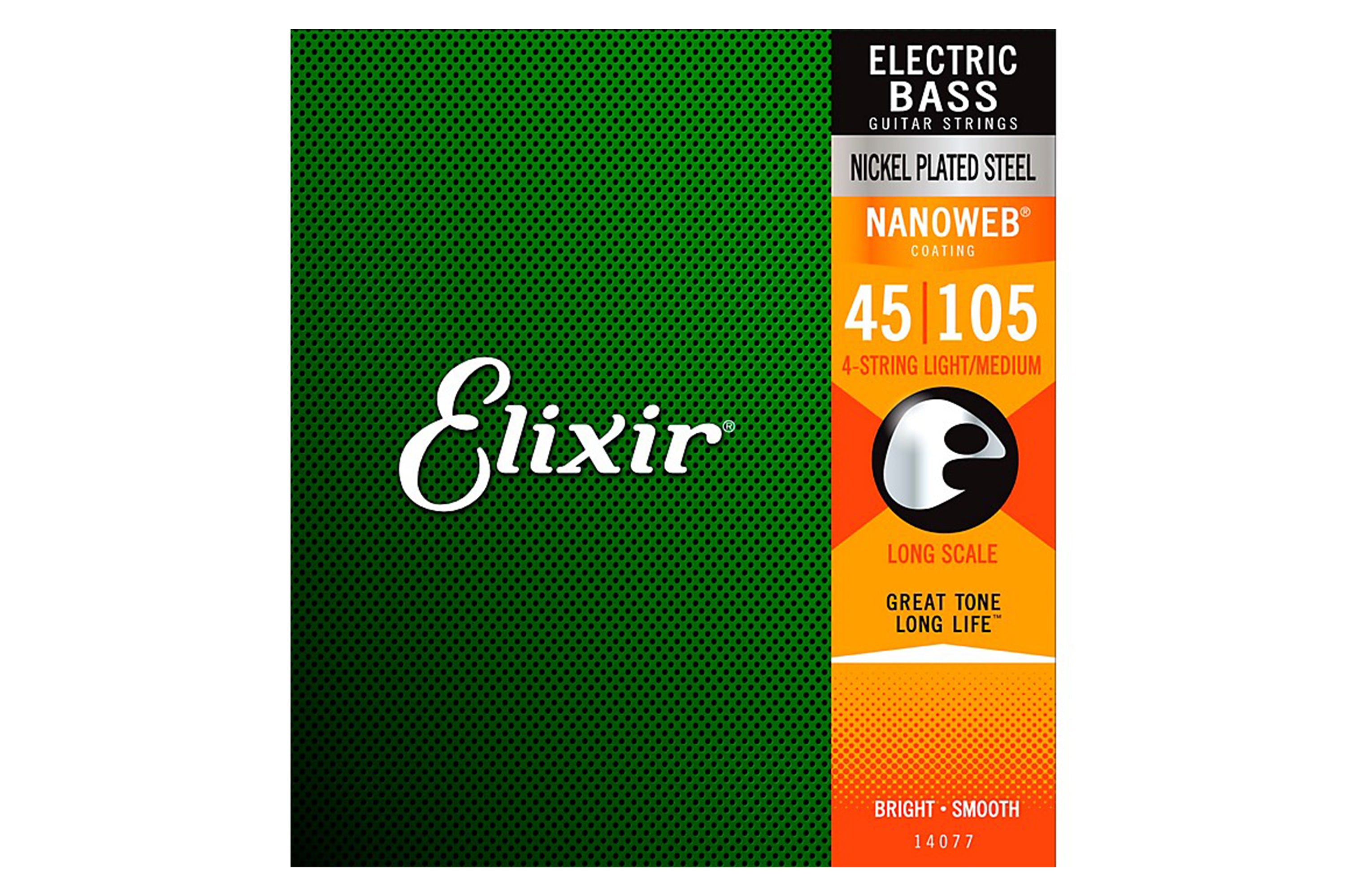 Elixir 14077 Nanoweb Nickel Plated Steel Electric Bass Strings - Light/Medium .045 - .105