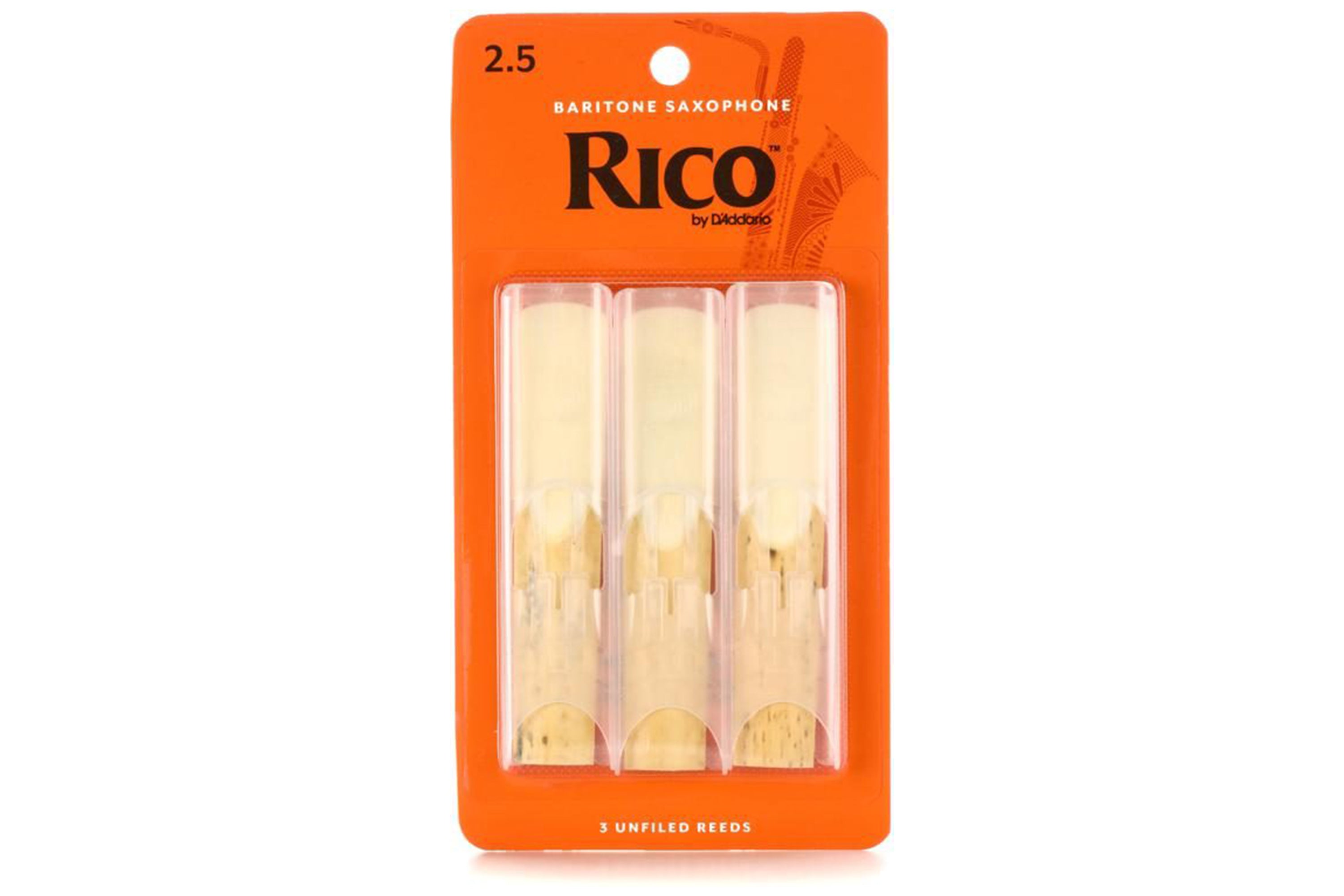 Rico by D'Addario Baritone Saxophone Reeds Strength 2.5 - 3 Pack