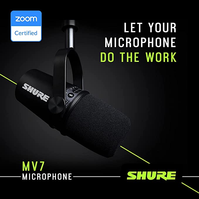 Shure MV7 USB Podcast Microphone - Black - Terry Carter Music Store