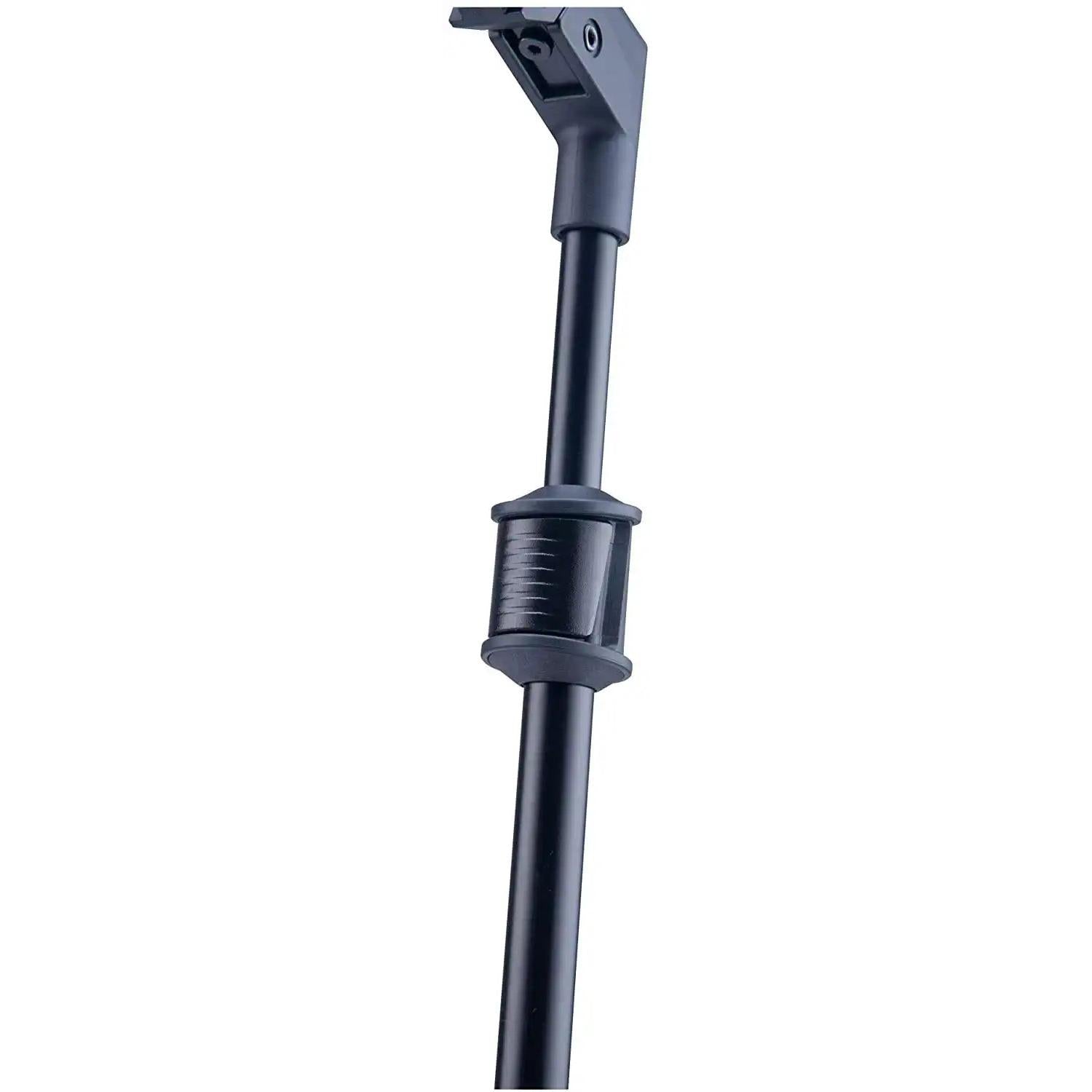 Black adjustable microphone stand pole with locking knob at Terry Carter Music Store.