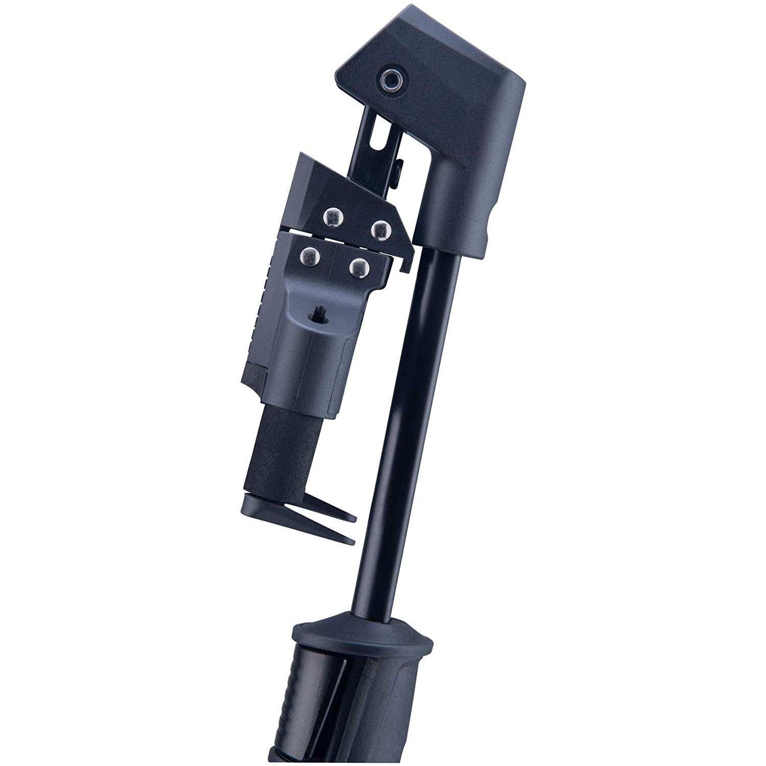 Black adjustable instrument stand close-up, sturdy support arm, Terry Carter Music Store