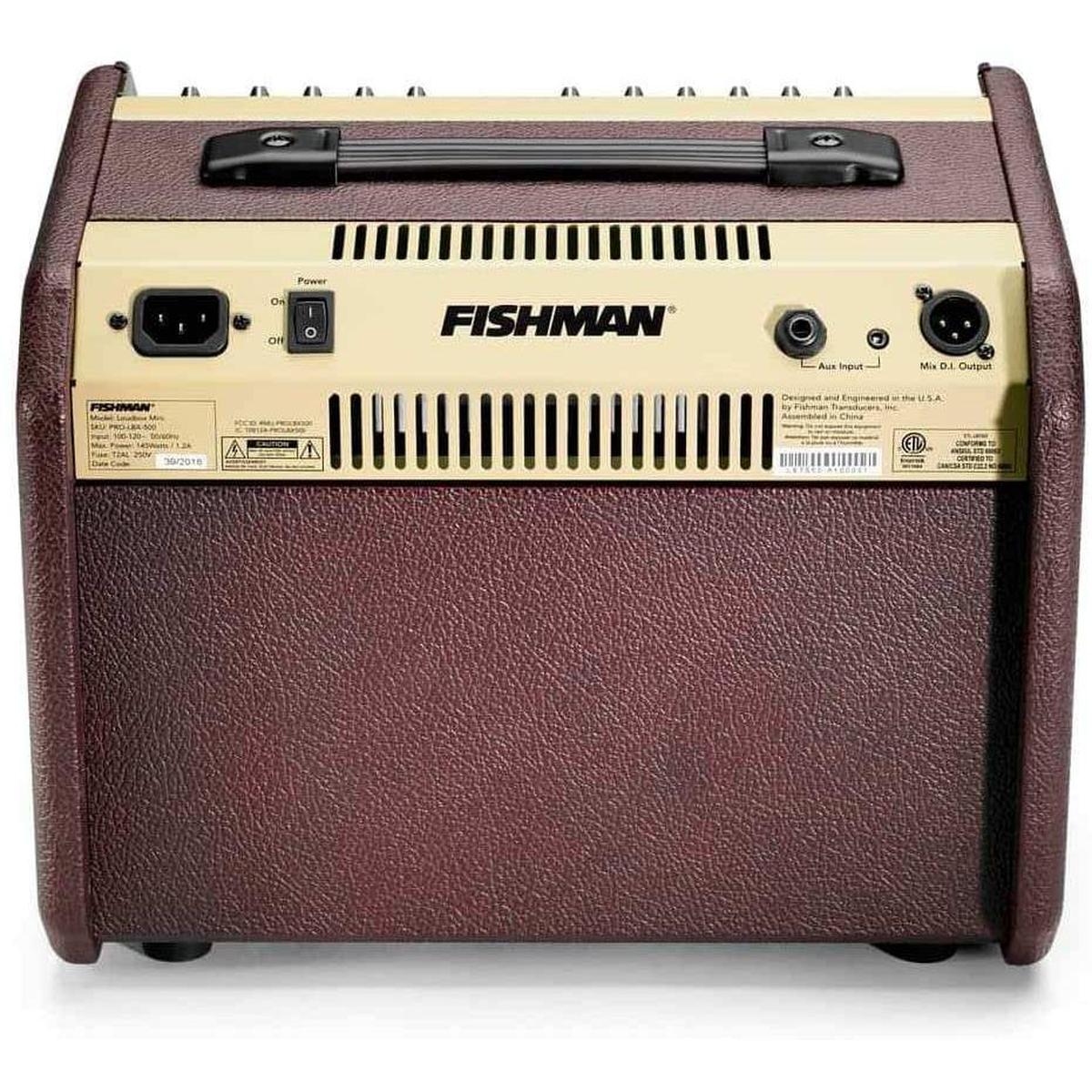Fishman amp rear panel with inputs and controls, Terry Carter Music Store product image.