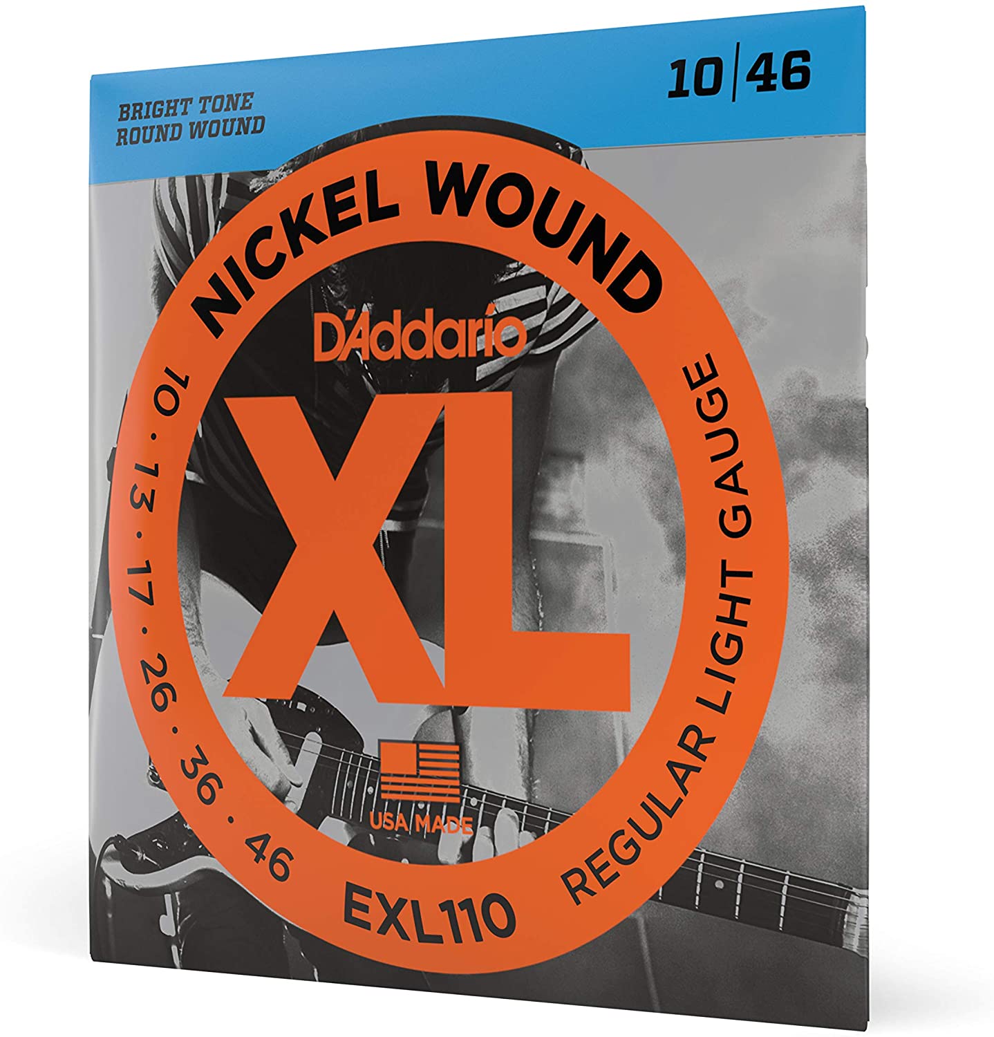 D'Addario EXL110-10P Nickel Wound regular Light Gauge Guitar Strings - 10 Pack