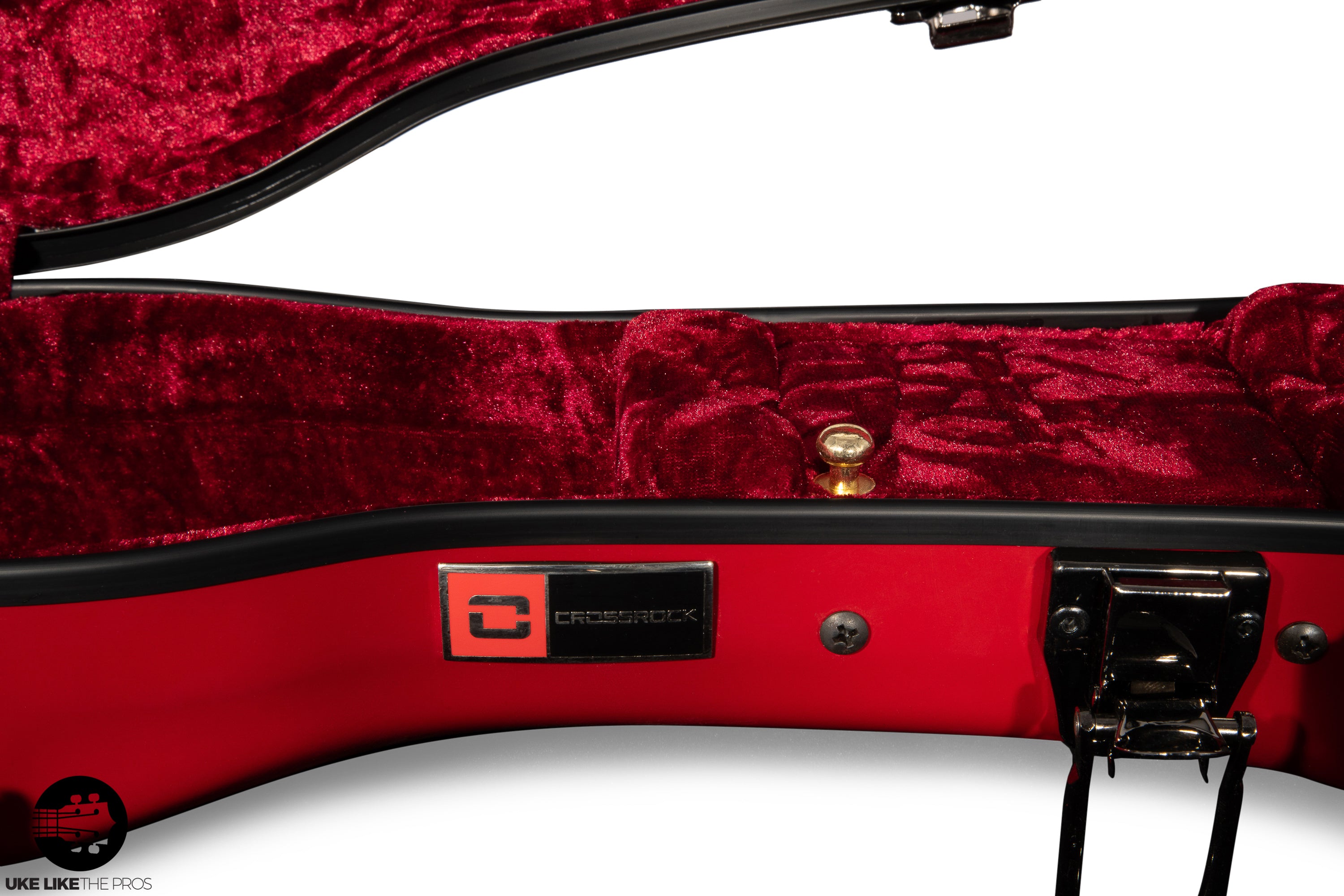 Crossrock Fiberglass RED Tenor Ukulele Case – Universal Case for Standard Tenor and Grand Tenor Model #CRF1020TURD