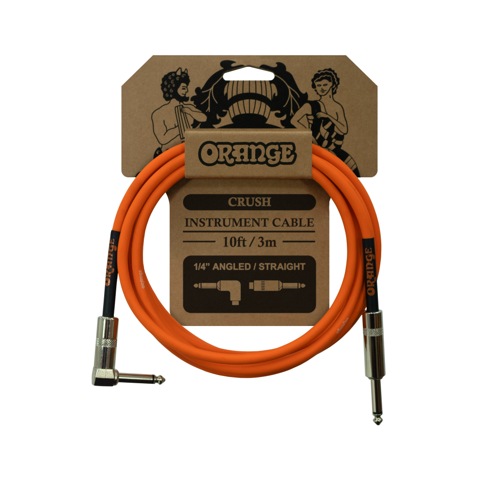 Orange Crush 10ft Instrument Cable Angled to Straight Connector