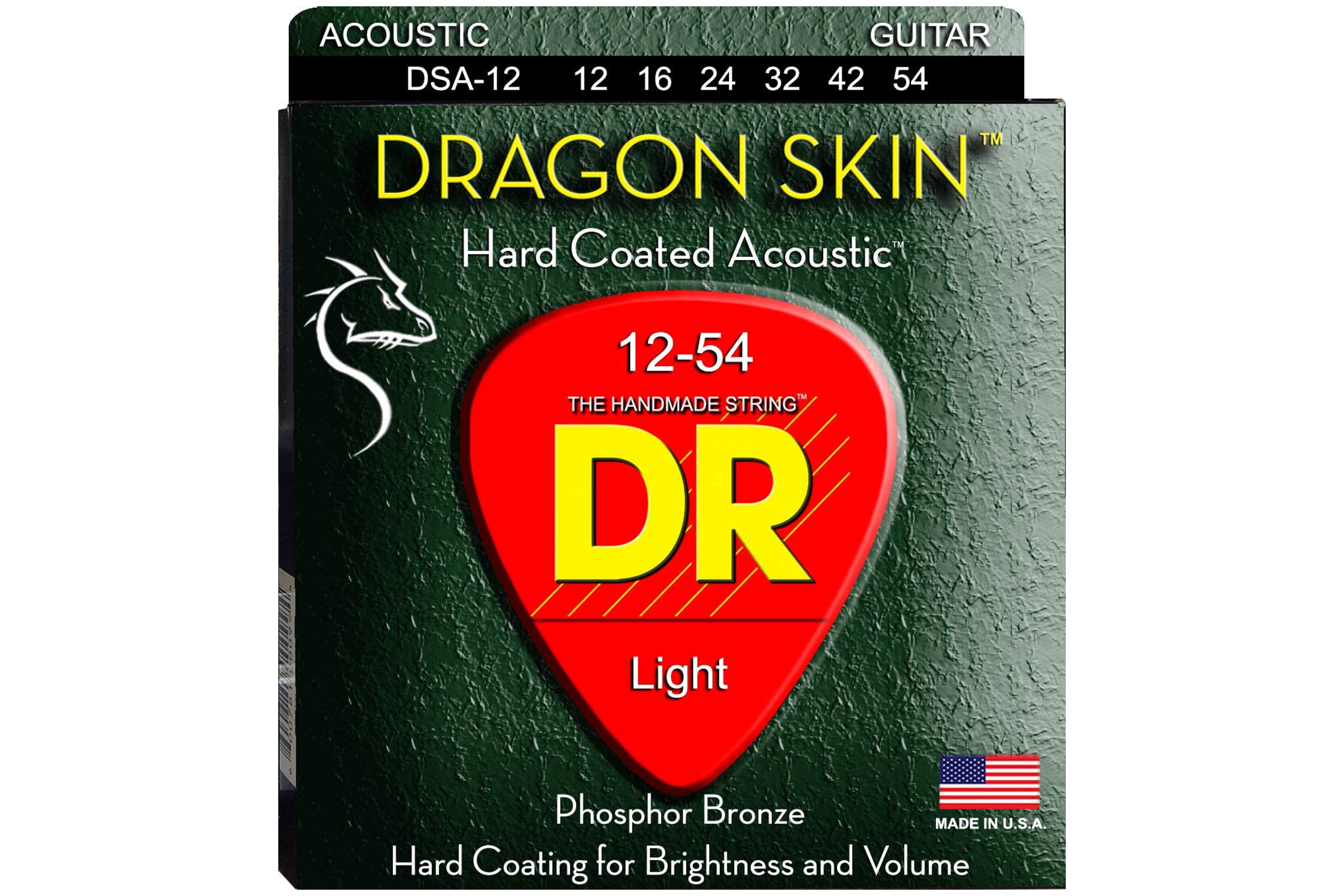 DR Strings Dragon Skin Acoustic 12-54 Light Guitar Strings