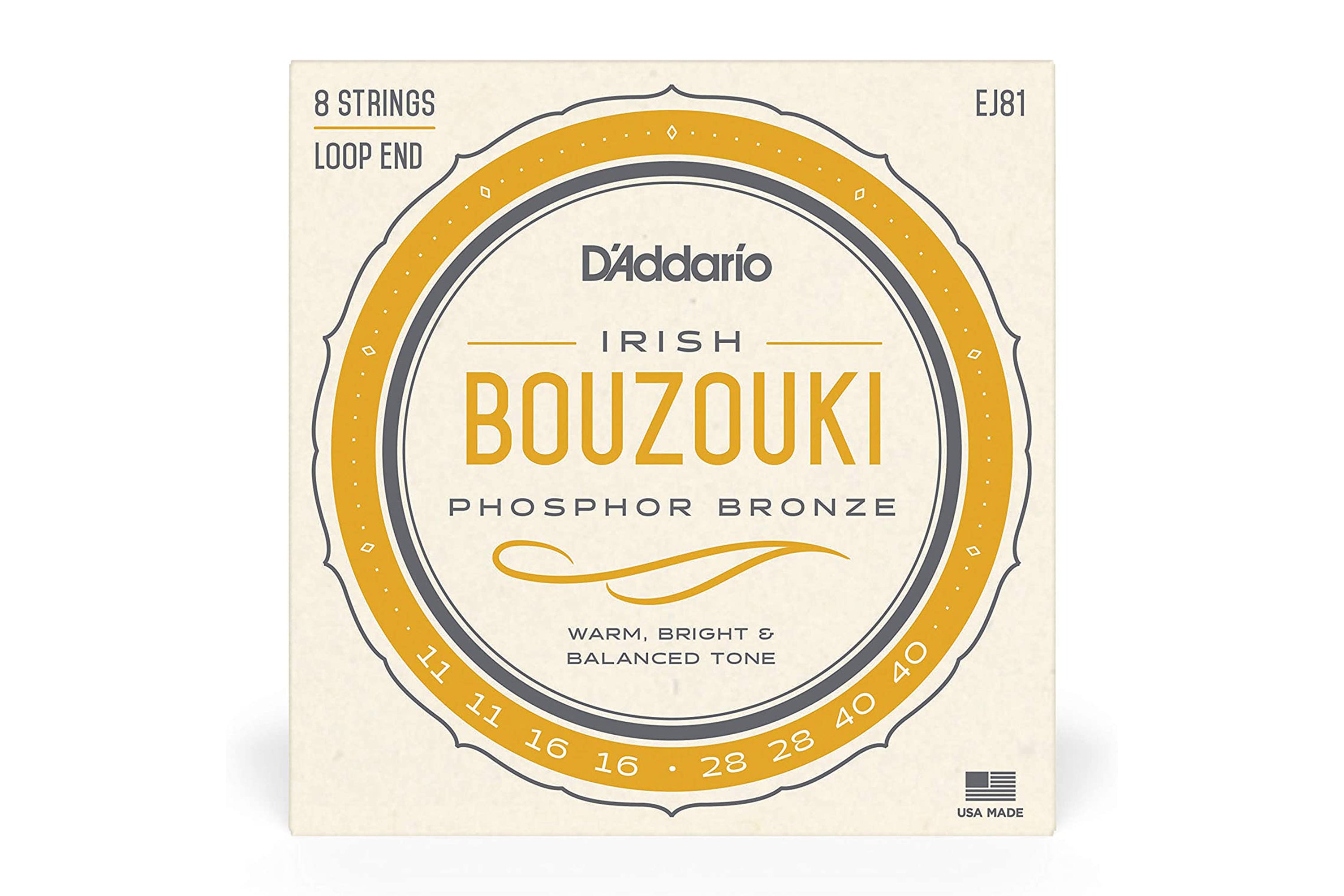 D'Addario EJ81 Phosphor Bronze 8-String Irish Bouzouki Strings - .011-.040