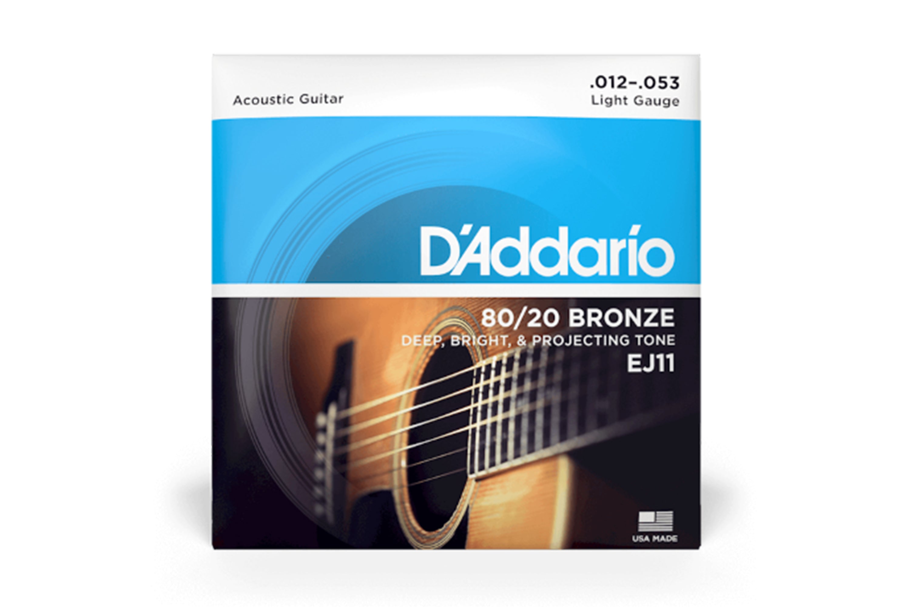 D'Addario EJ11 80/20 Bronze Acoustic Guitar Strings - Light .012-.053