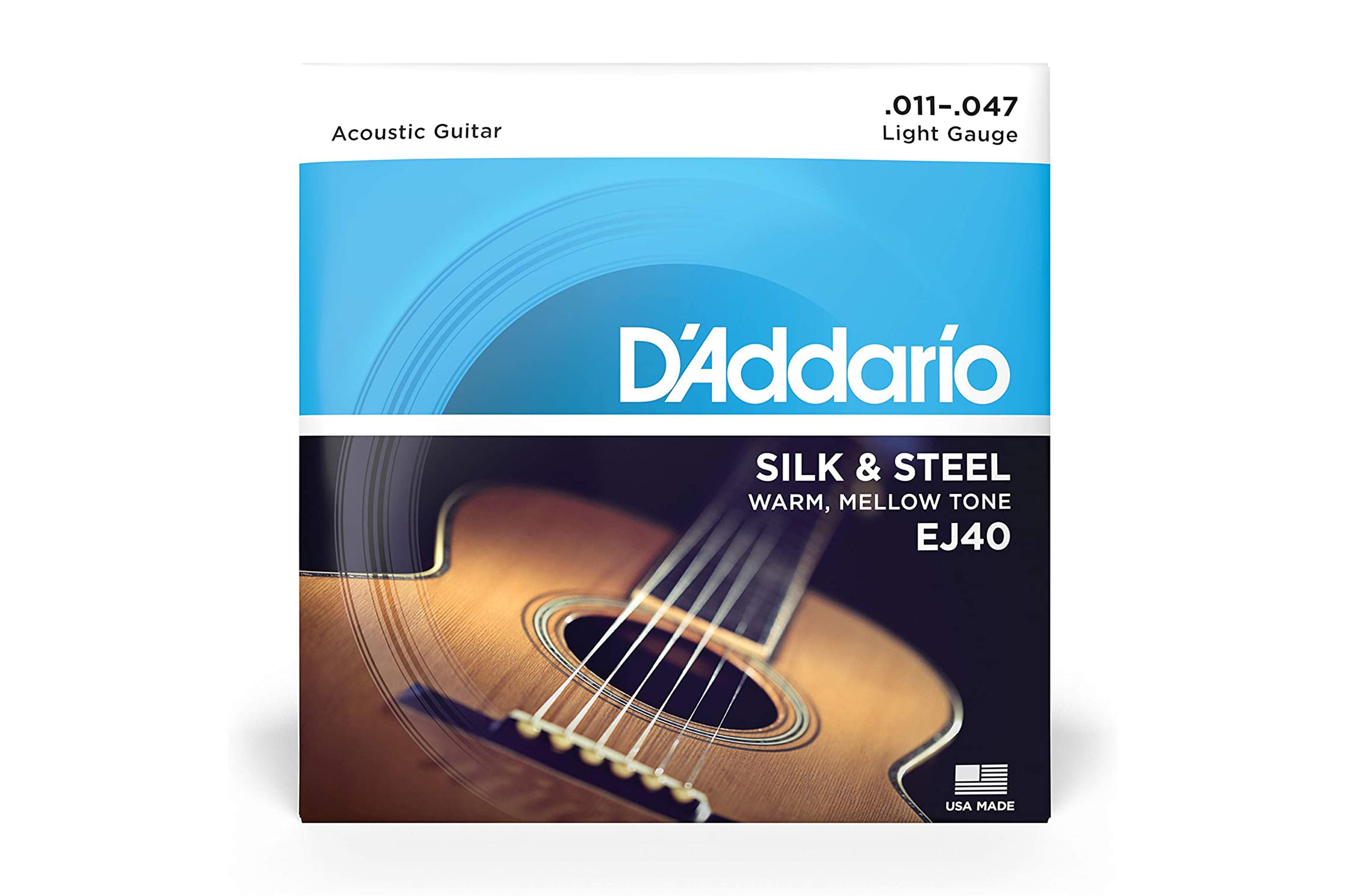 D'Addario EJ40 Silk & Steel Acoustic Guitar Strings - Light .011-.047