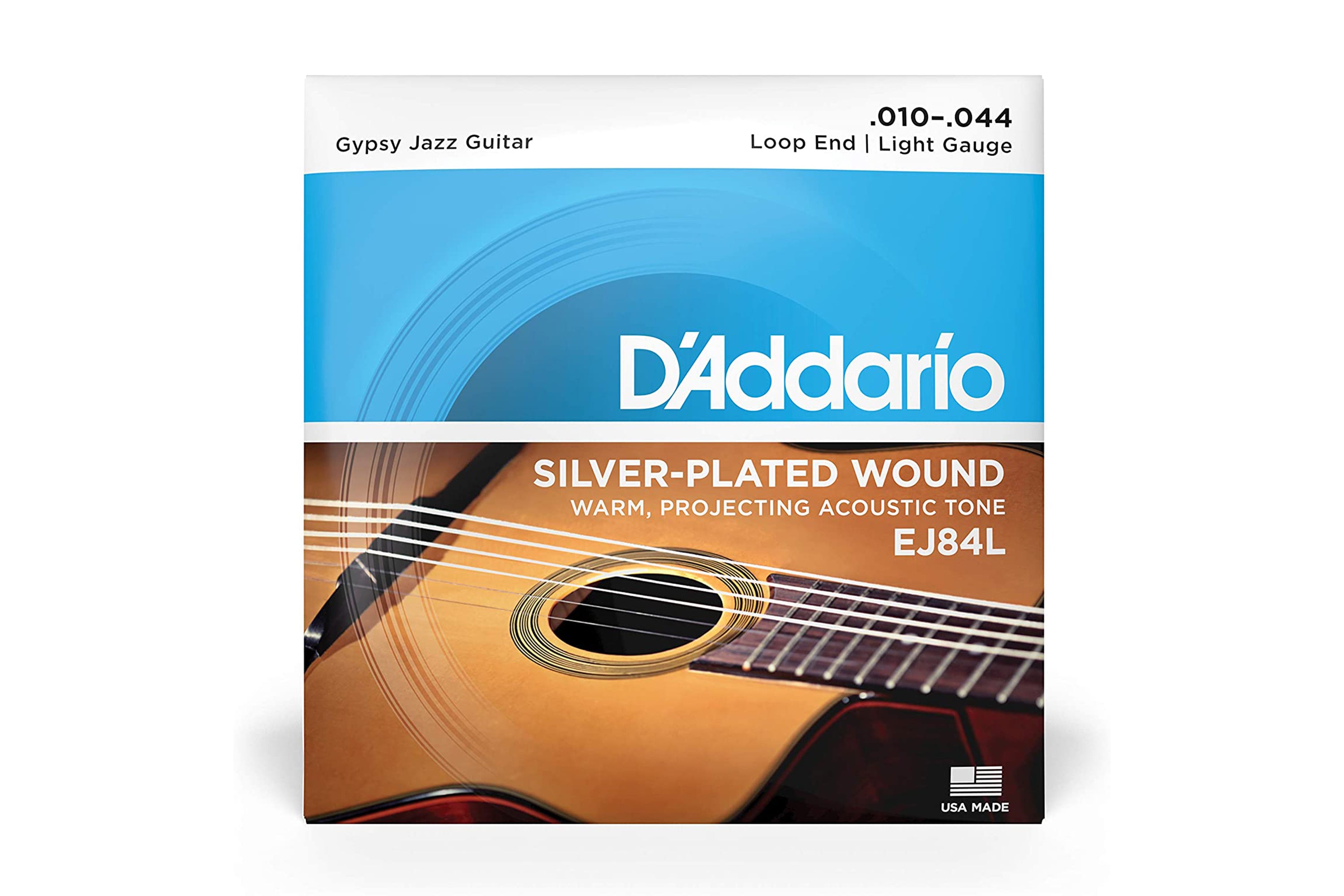 D'Addario EJ84L Gypsy Jazz Acoustic Guitar Strings - Loop End Light .010-.044